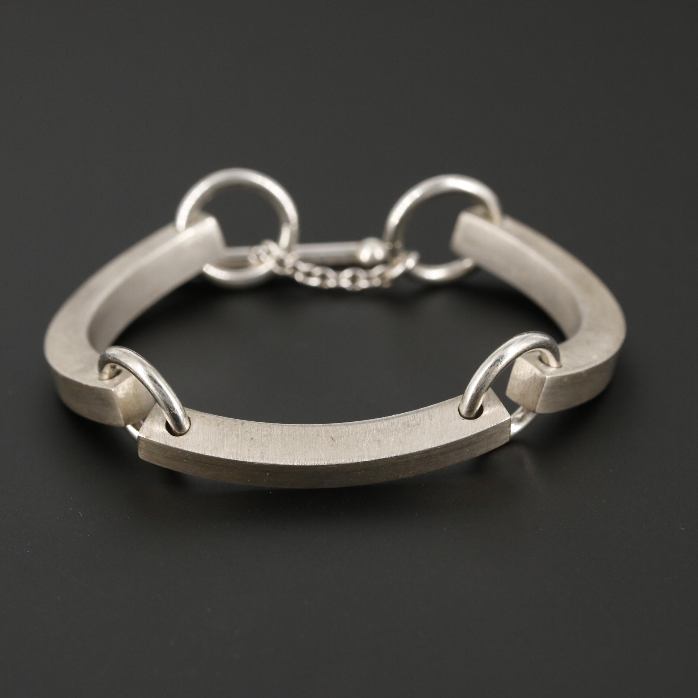 Sterling Silver Bent Bar Bracelet EBTH