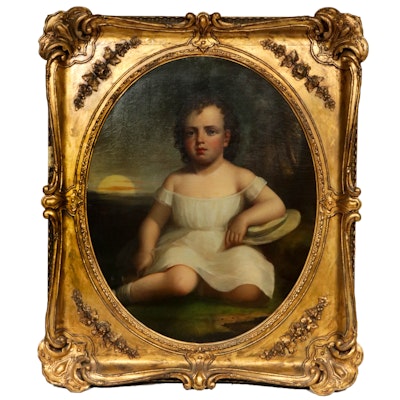 John Insco Williams Child Portrait Oil Painting John Insco Williams Child Portrait Oil Painting