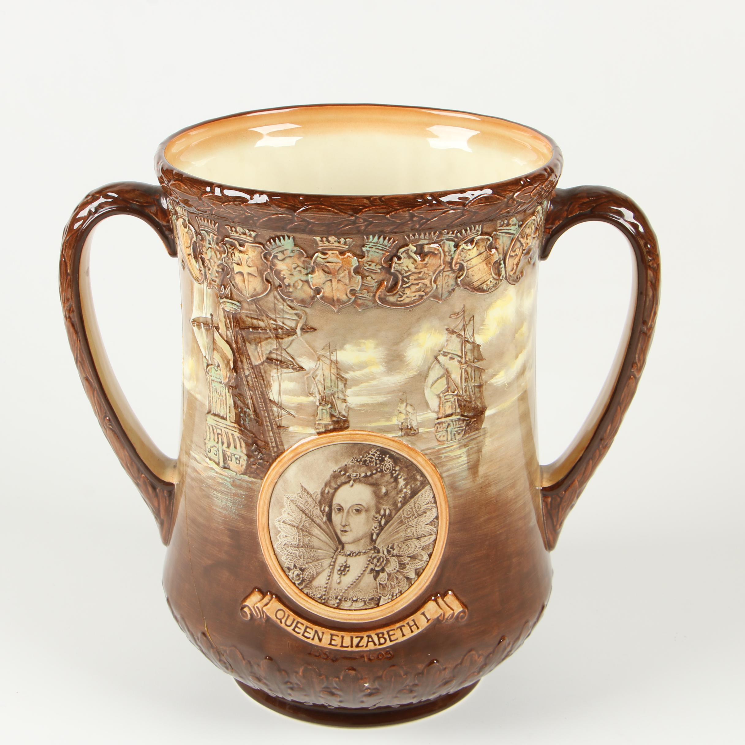Royal Doulton Coronation Queen Elizabeth II and Edward VIII Loving Cups