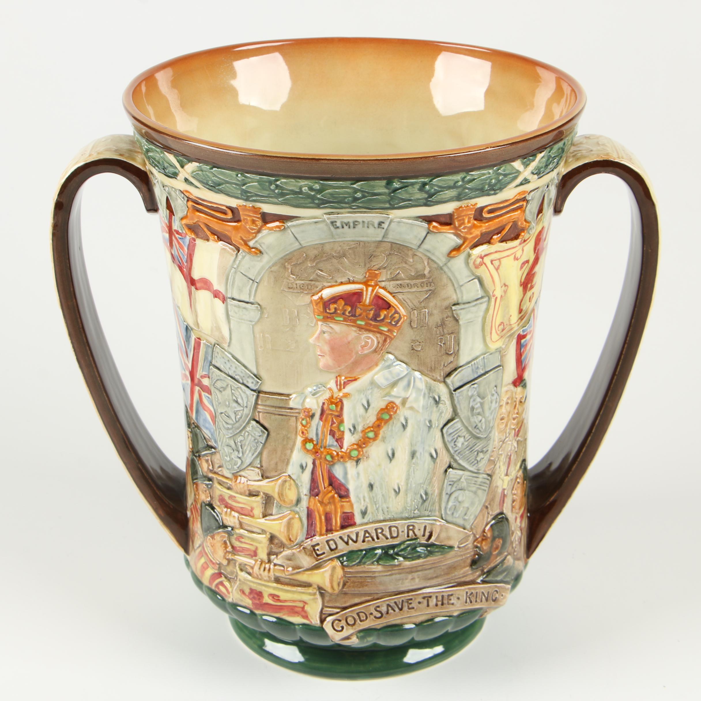 Royal Doulton Coronation Queen Elizabeth II and Edward VIII Loving Cups