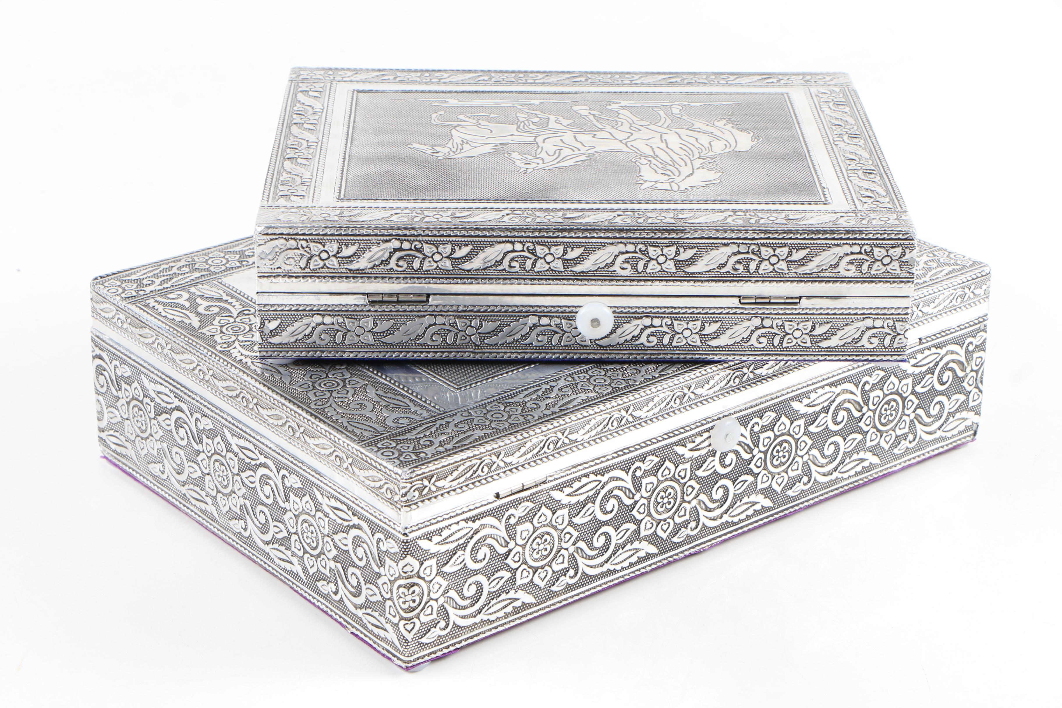 "Handicraft" Stamped Metal Jewelry Display Cases EBTH