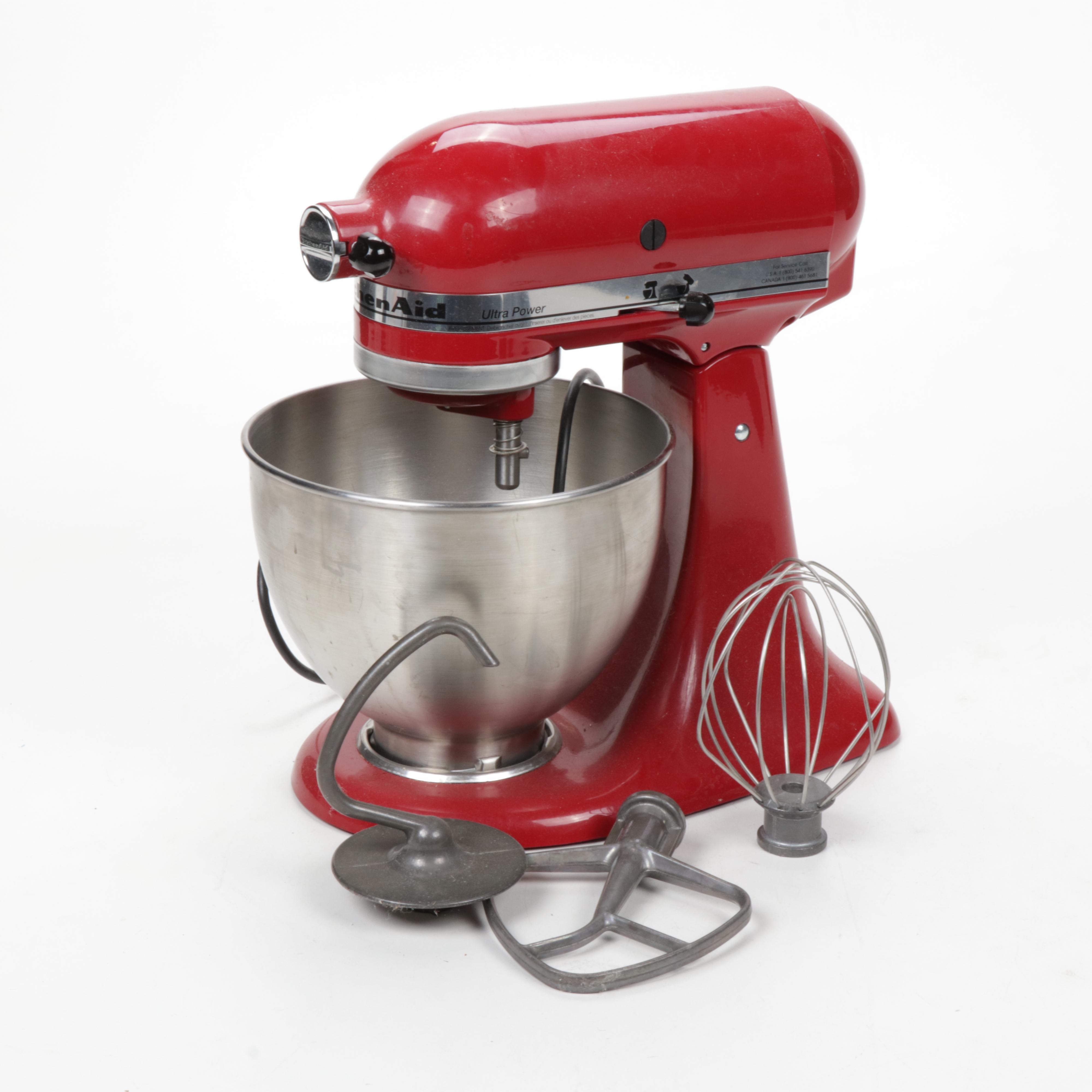 KitchenAid "Ultra Power" Red Stand Mixer with Attachements EBTH