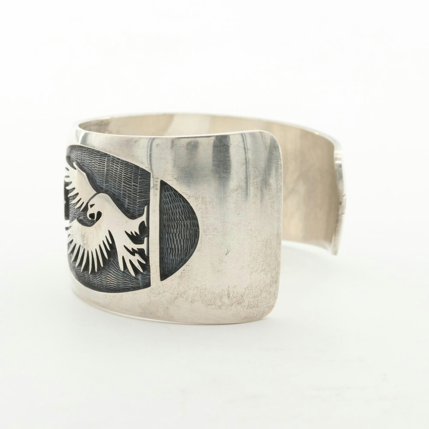 Emery Holmes, Hopi Sterling Silver Asymmetrical Overlay Cuff Bracelet ...