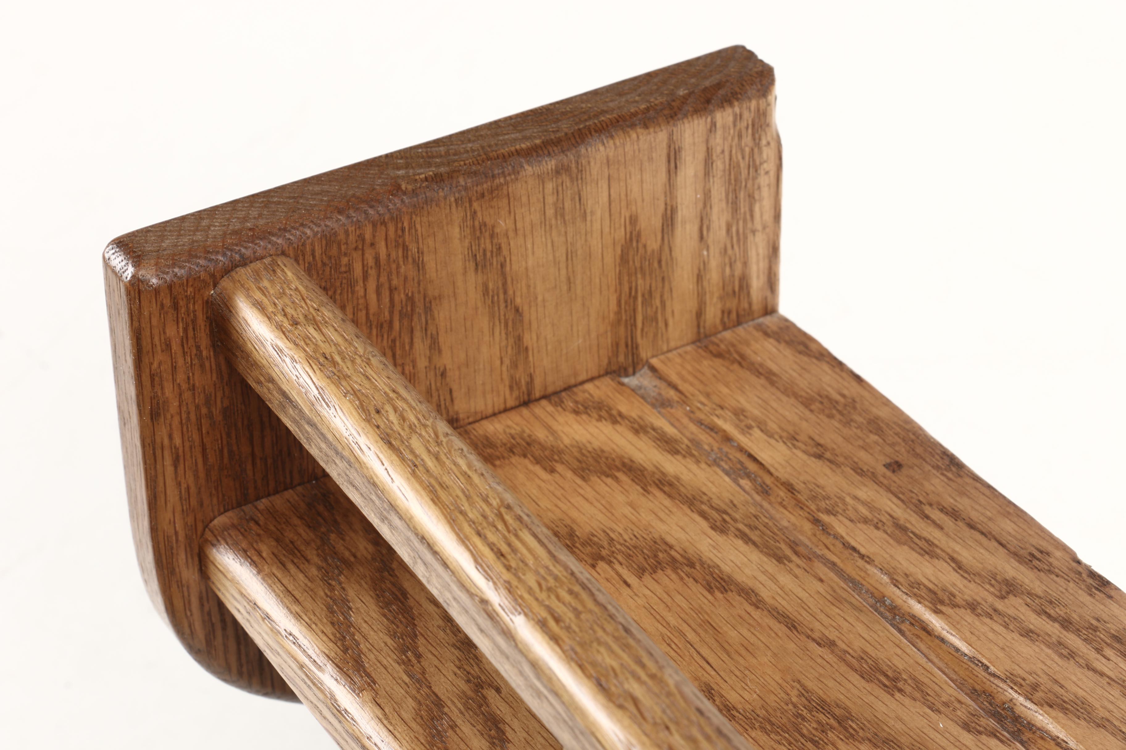 Ohio Amish Made Oak Quilt Display Shelf and Wall Shelf, Late 20th