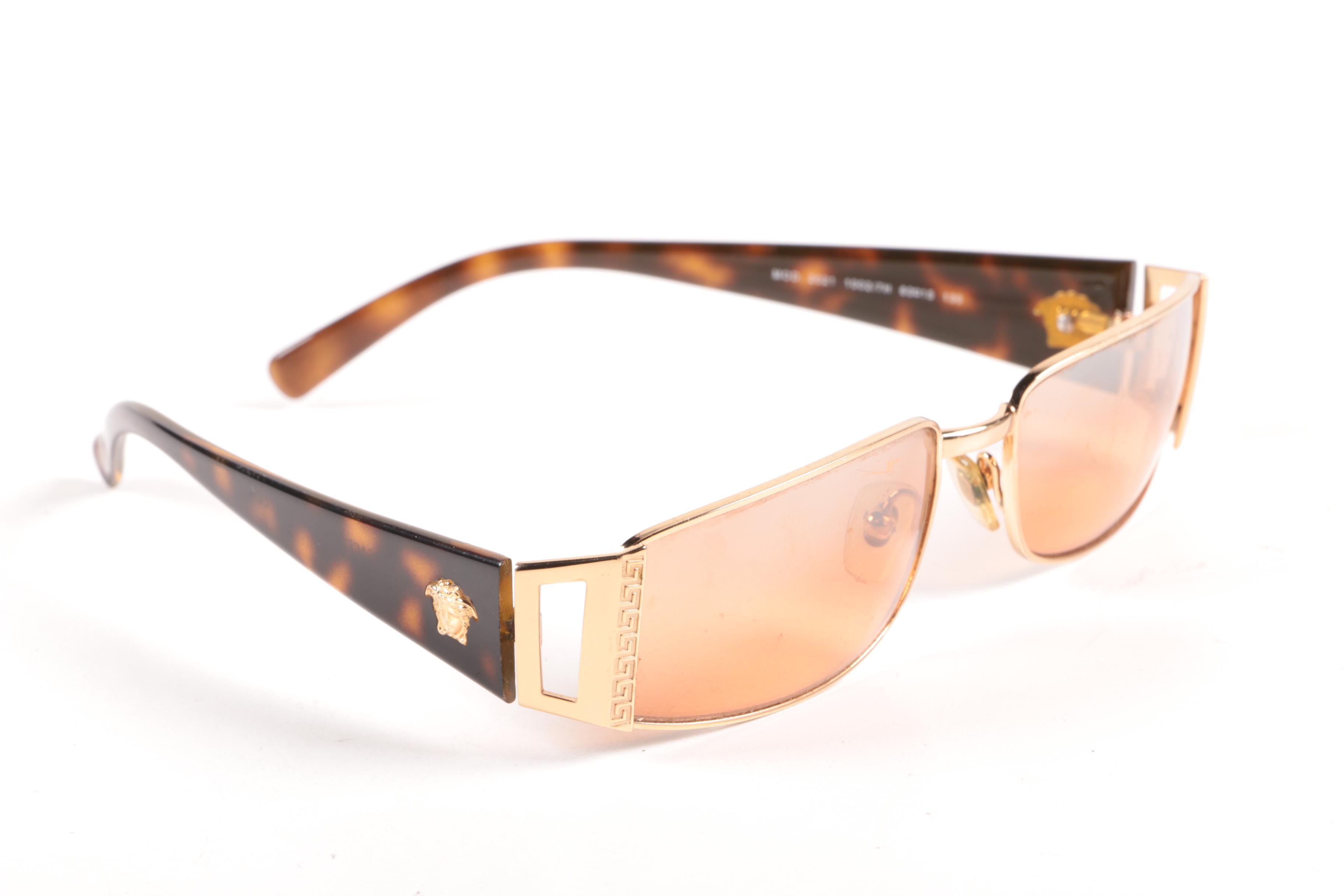 Versace 2021 Sunglasses with Havana Stems and Medusa Head Accents EBTH