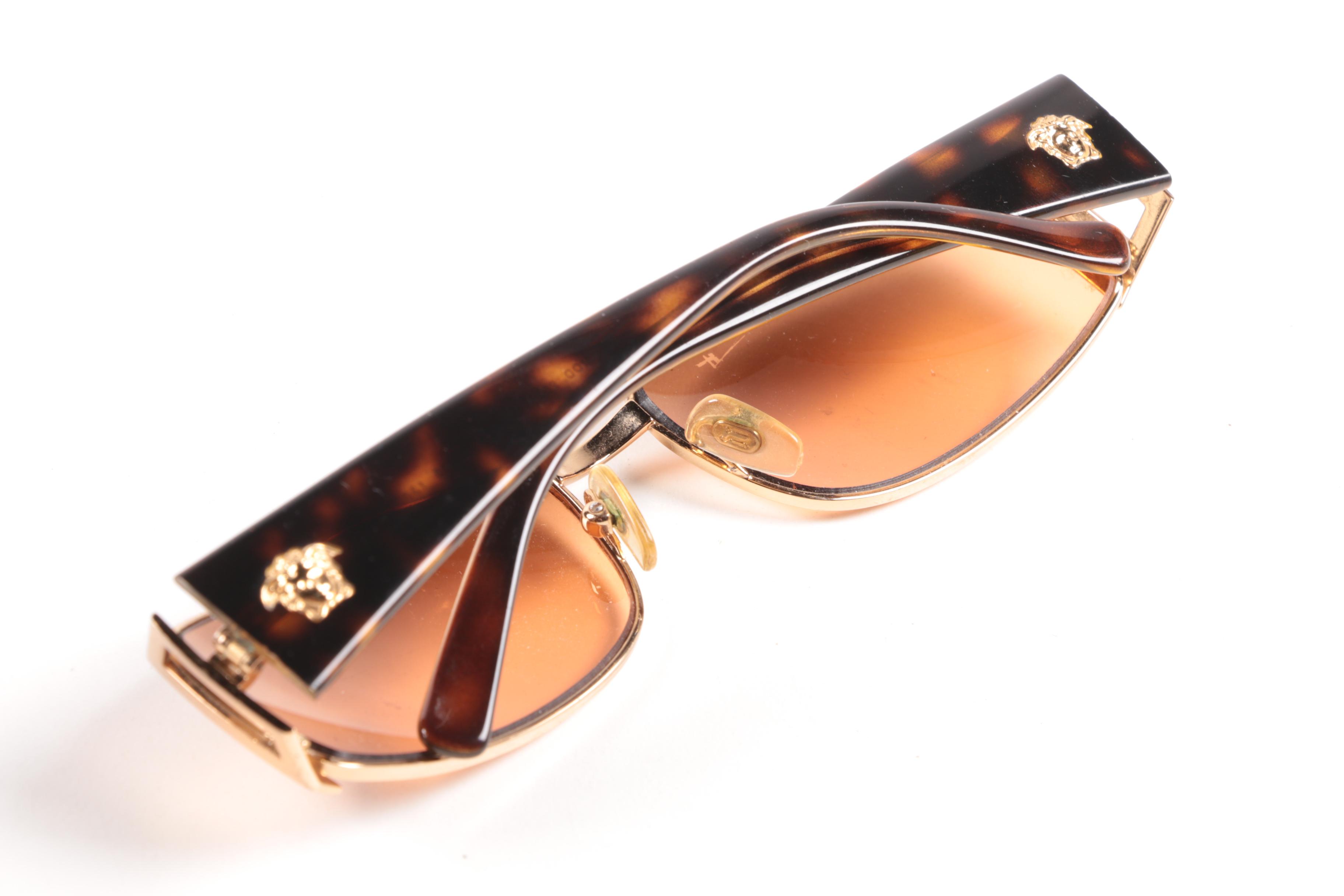 Versace 2021 Sunglasses with Havana Stems and Medusa Head Accents EBTH