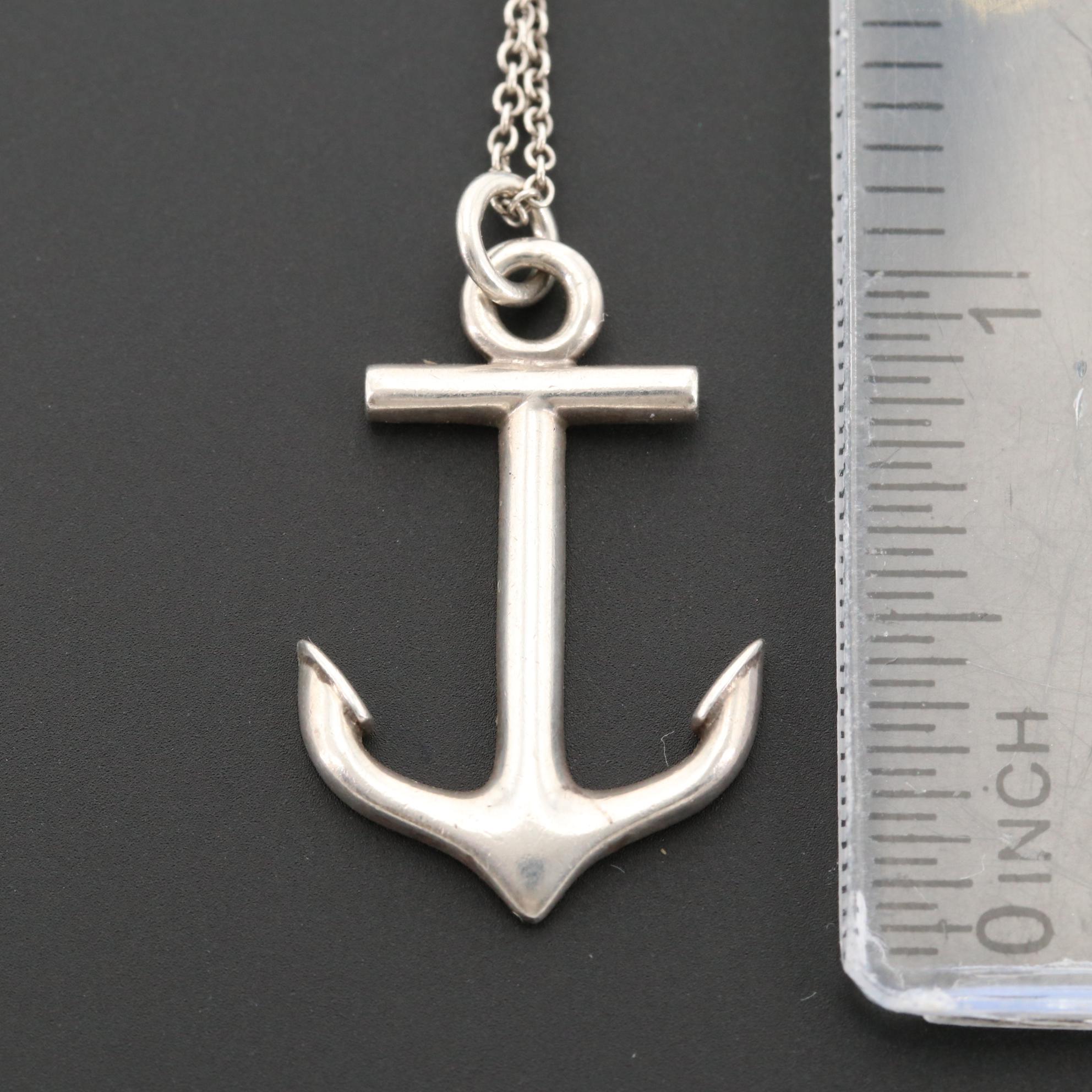 Tiffany & Co. Sterling Silver Anchor Pendant Necklace EBTH
