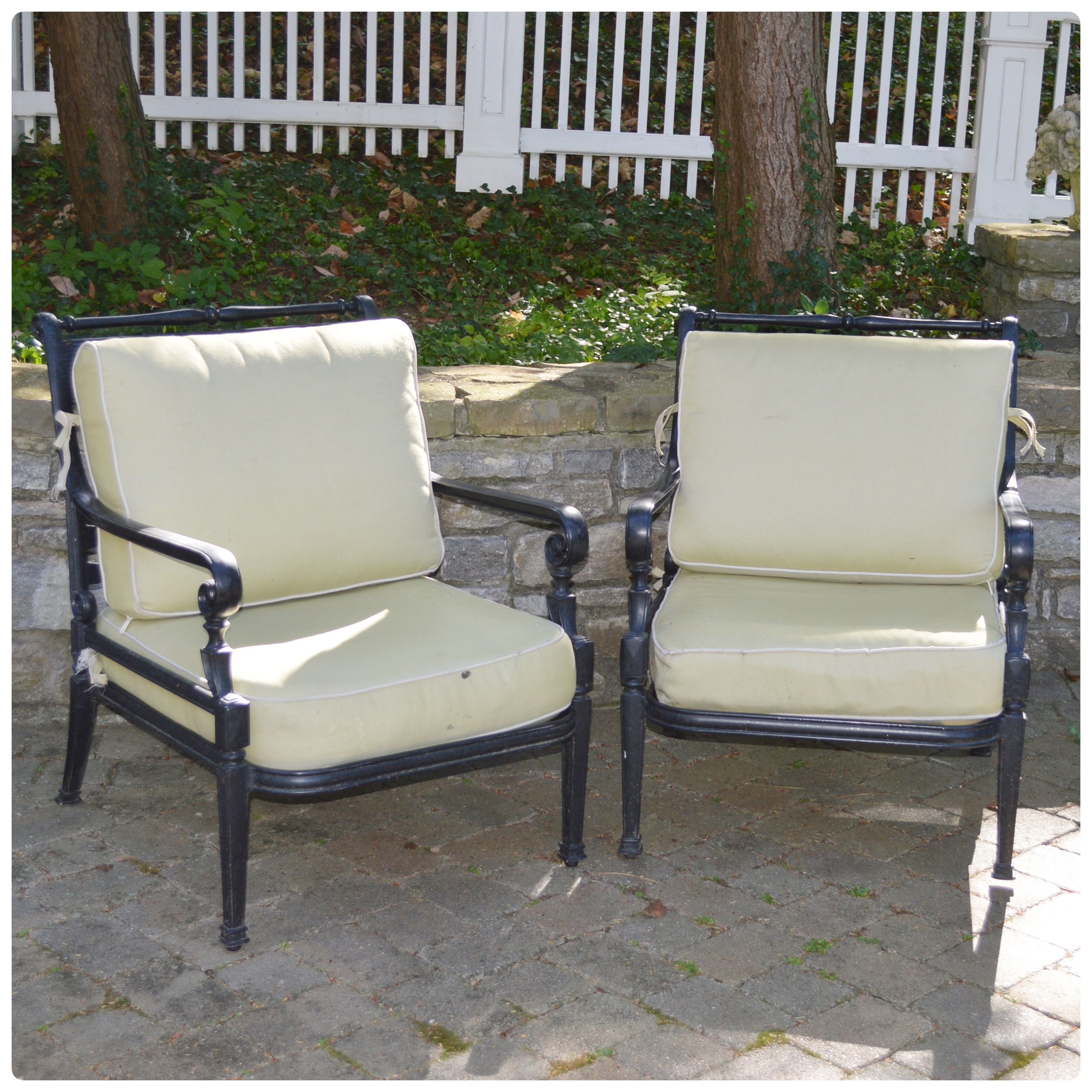 Frontgate Cast Metal Patio Lounge Chairs, Contemporary | EBTH