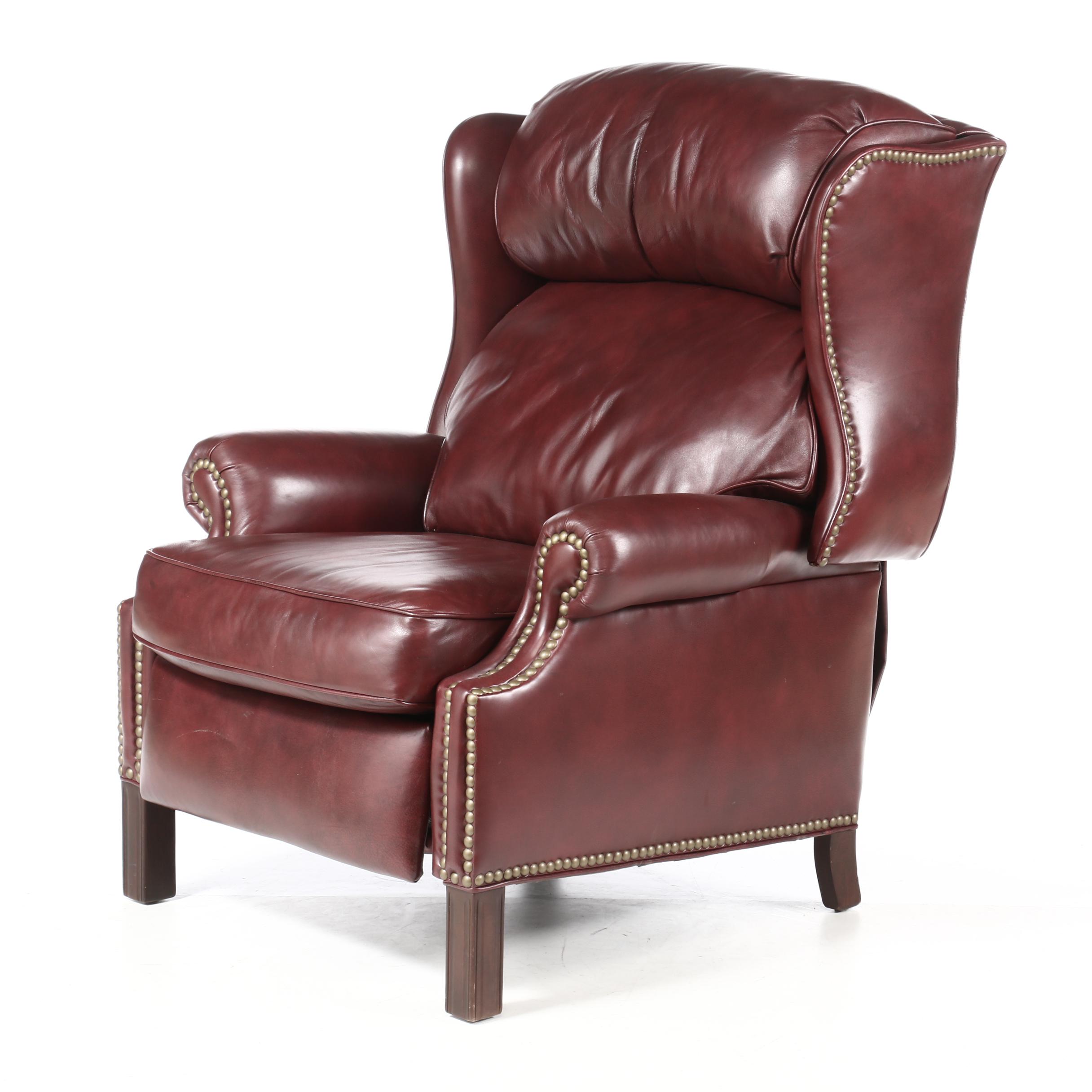 Hancock and Moore Leather Reclining Wing Chair, Late 20th Century EBTH