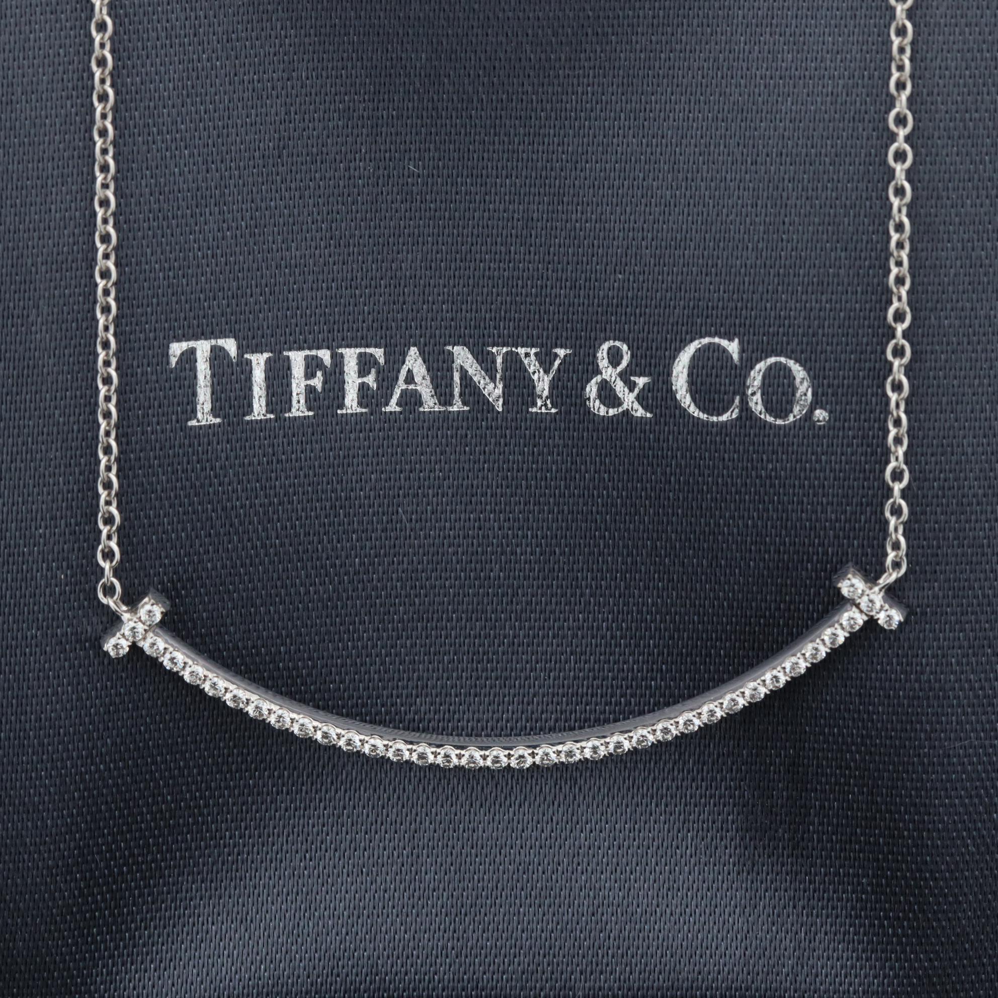 Tiffany & Co. "T Smile" 18K White Gold Diamond Necklace EBTH