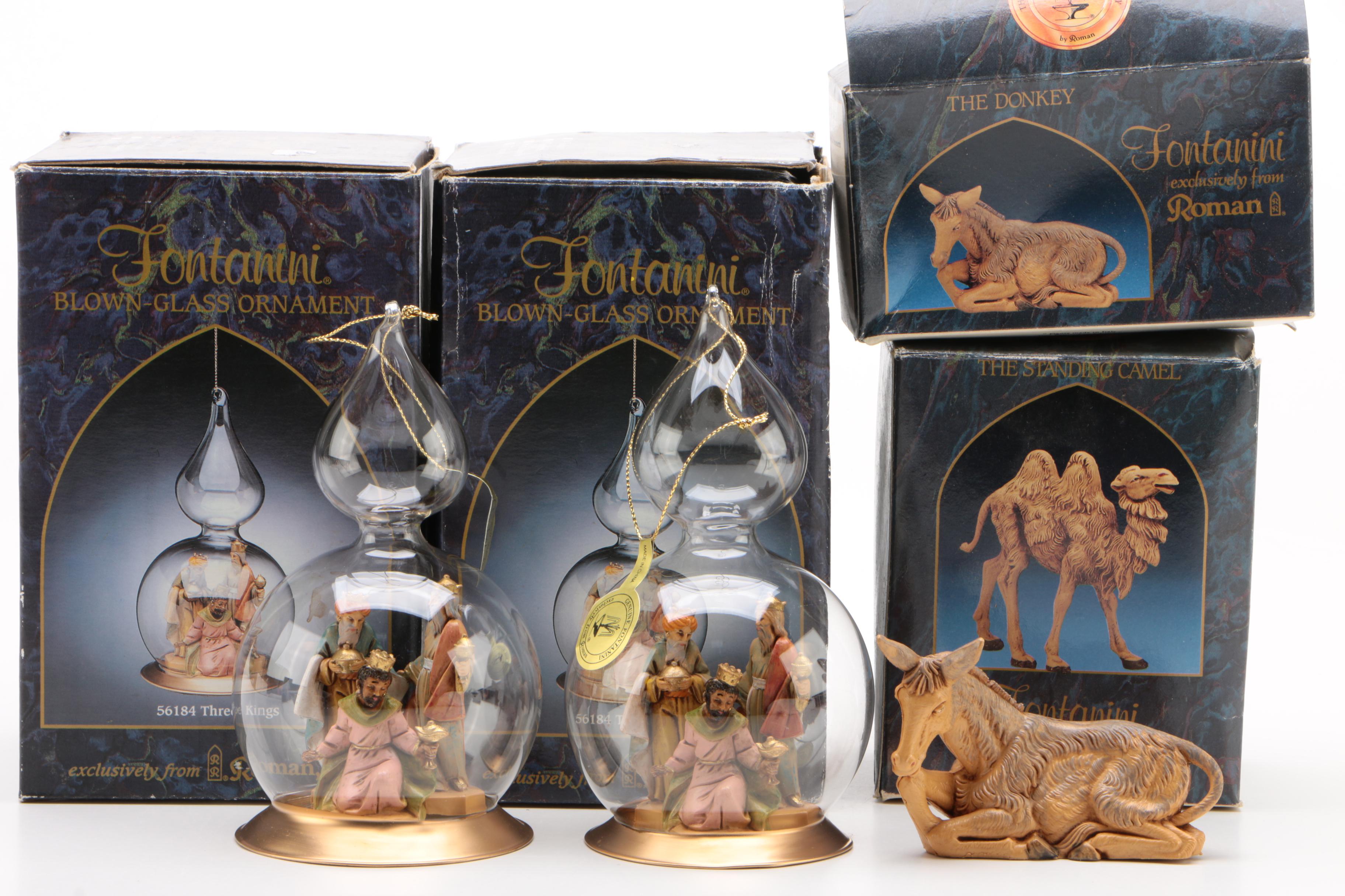 Fontanini Heirloom Nativity Set with Blown Glass Ornaments EBTH