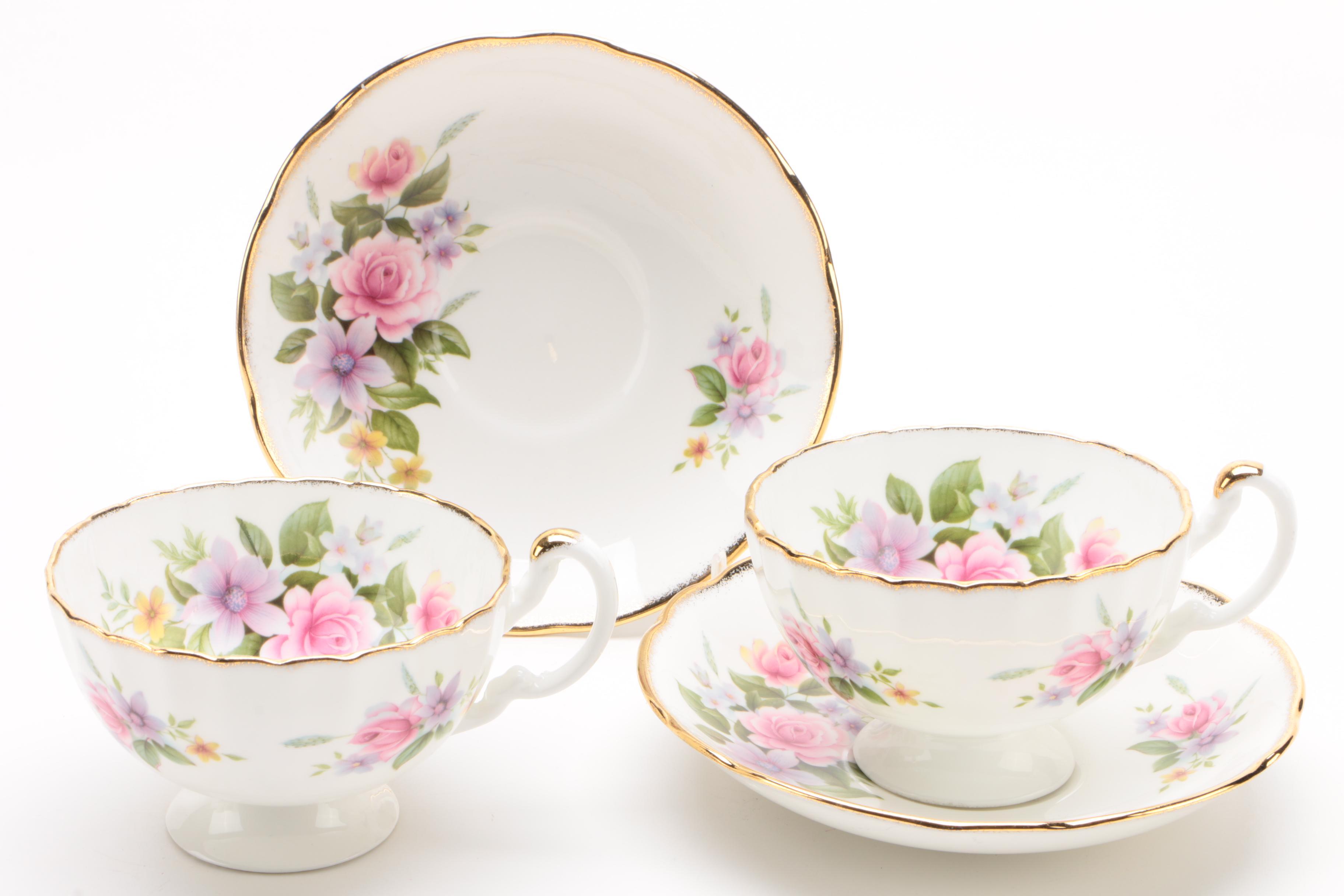 Regal Heritage, Crown Trent, and Harleigh Bone China Teacups and