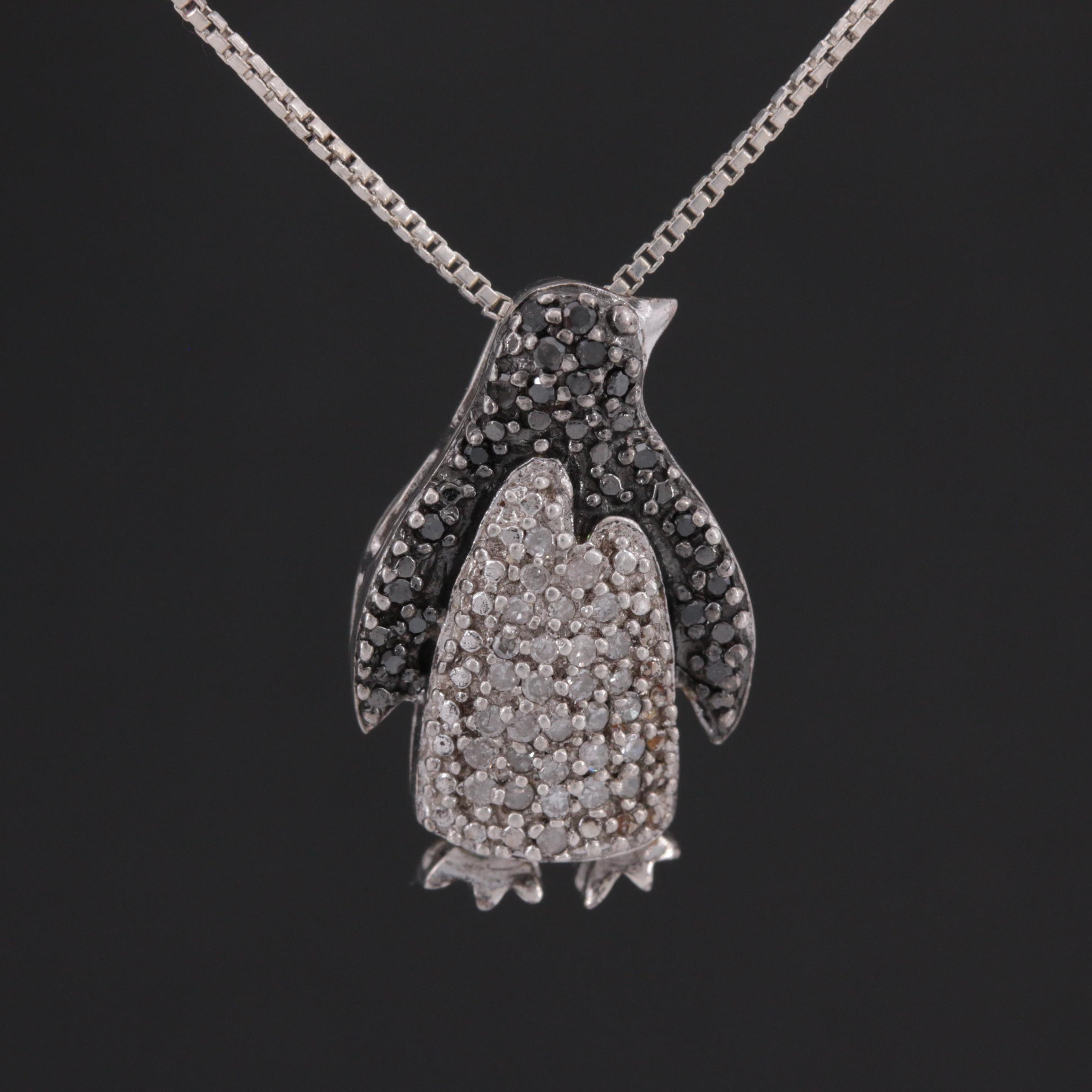 penguin diamond necklace