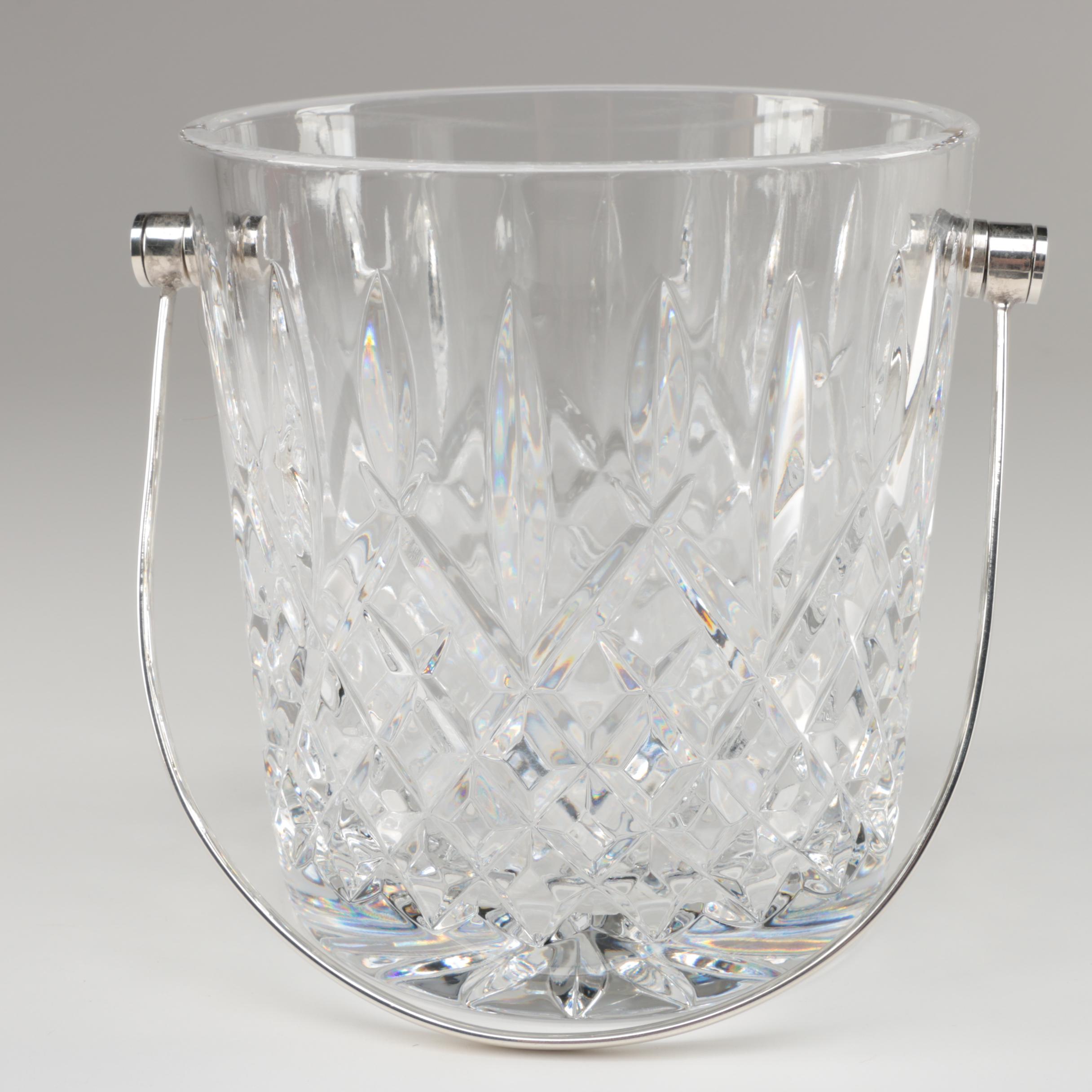Waterford Crystal "Araglin" Ice Bucket with Handle, Late 20th Century