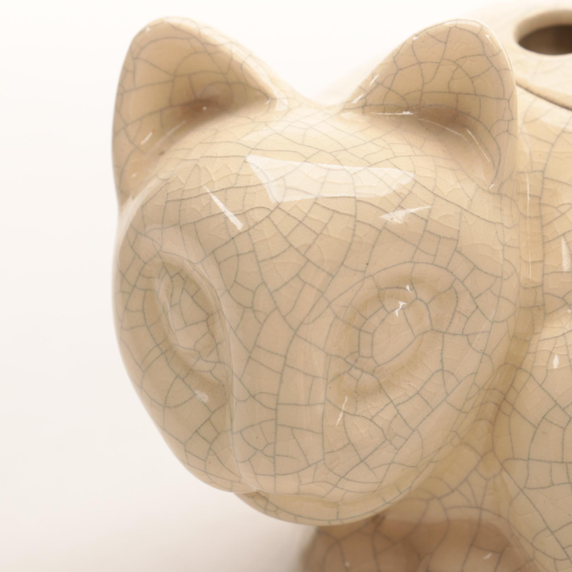 Tiffany & Co. Ceramic Cat Flower Frog and Kaleidoscope Ceramic Cat