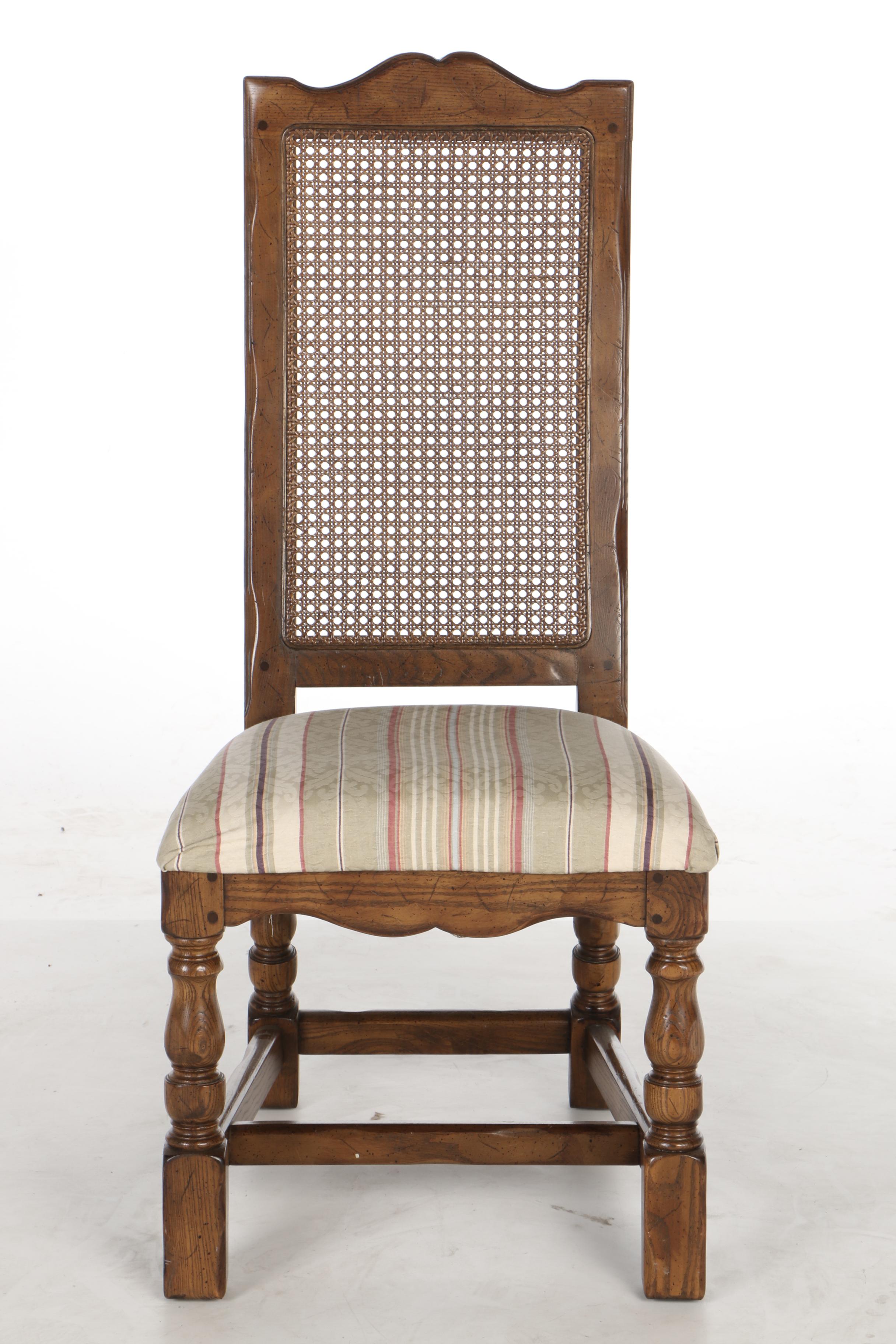 Traditional Style Distressed Oak Dining Table with Chairs EBTH