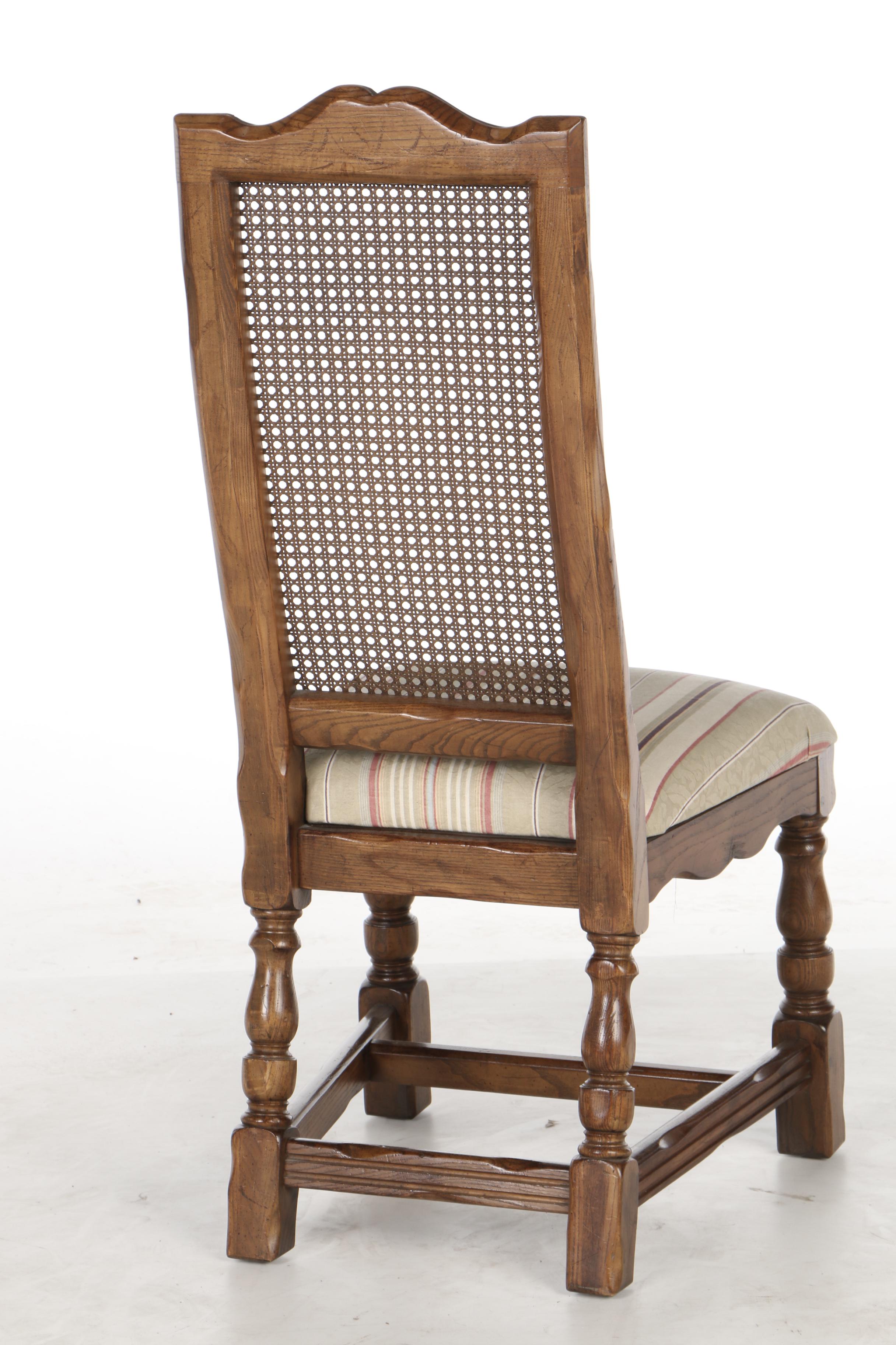 Traditional Style Distressed Oak Dining Table with Chairs EBTH