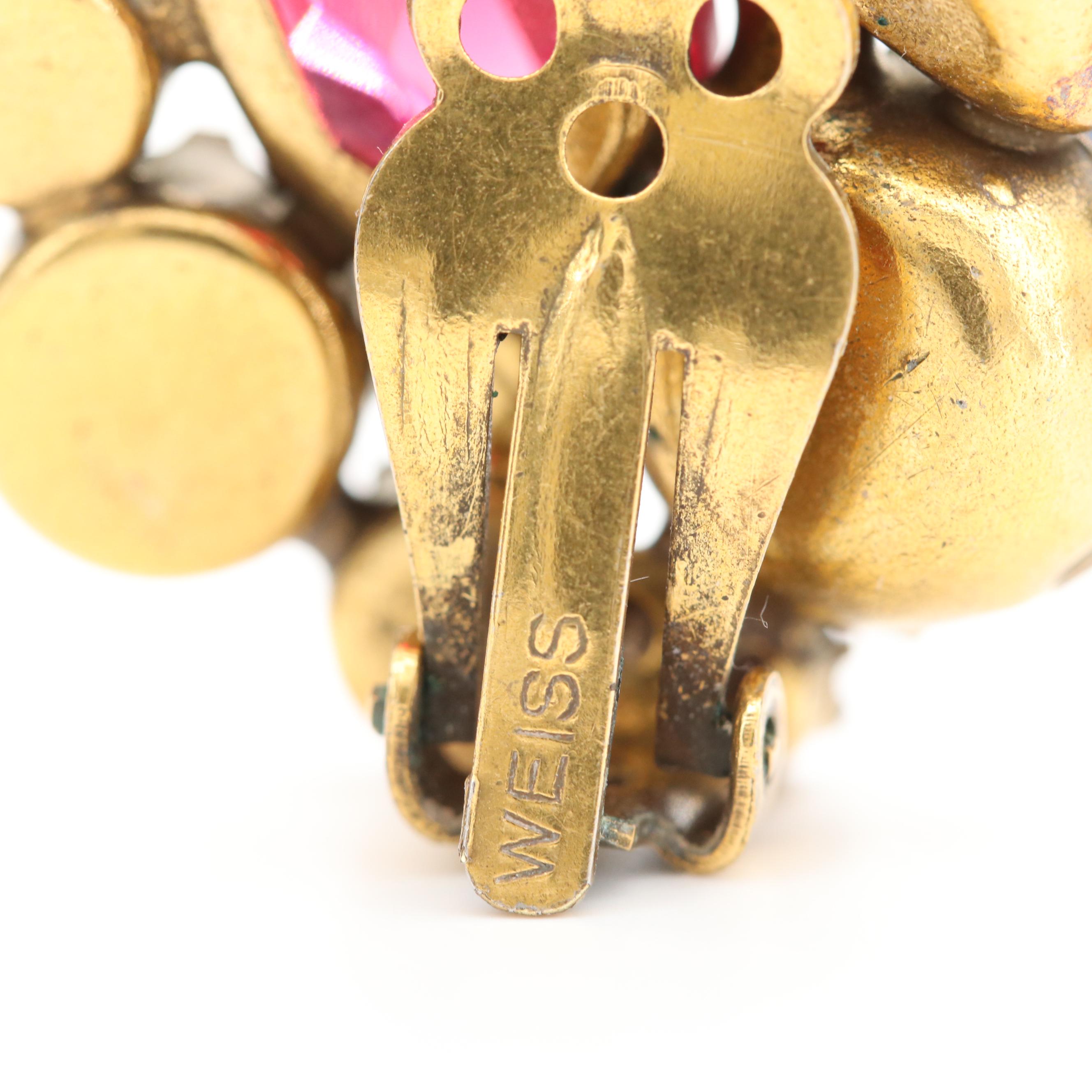 Vintage Weiss Rhinestone Brooch and Earrings Set EBTH