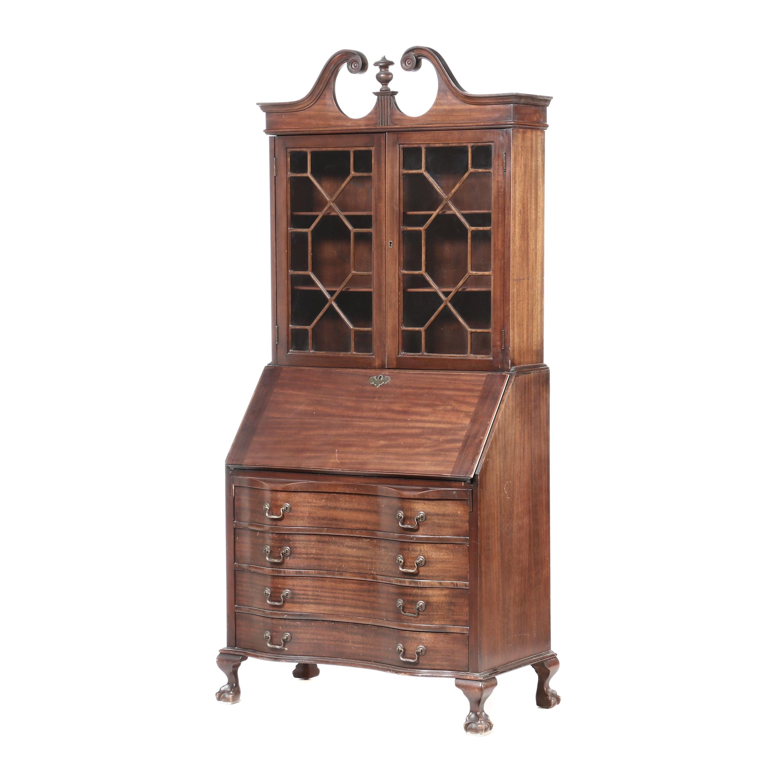 Chippendale Style Maddox Tables Mahogany Secretary Desk Early