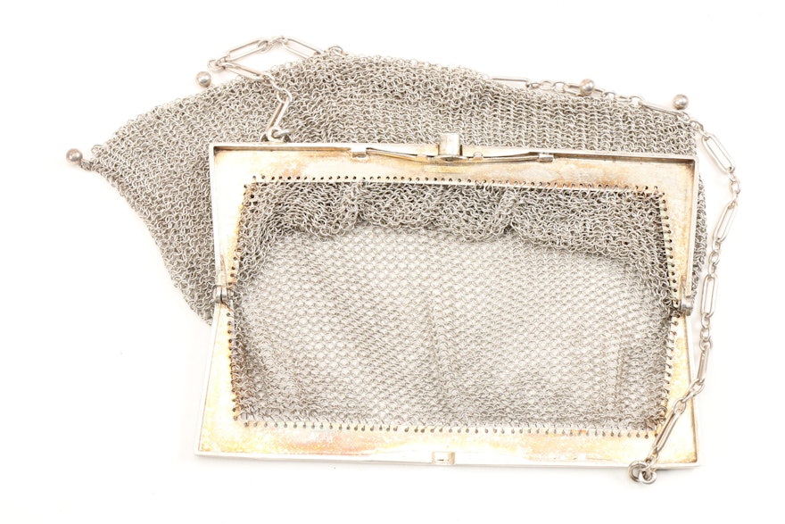 Sterling Silver and 900 Silver Chain Mail Mesh Purse, Made in Germany | EBTH