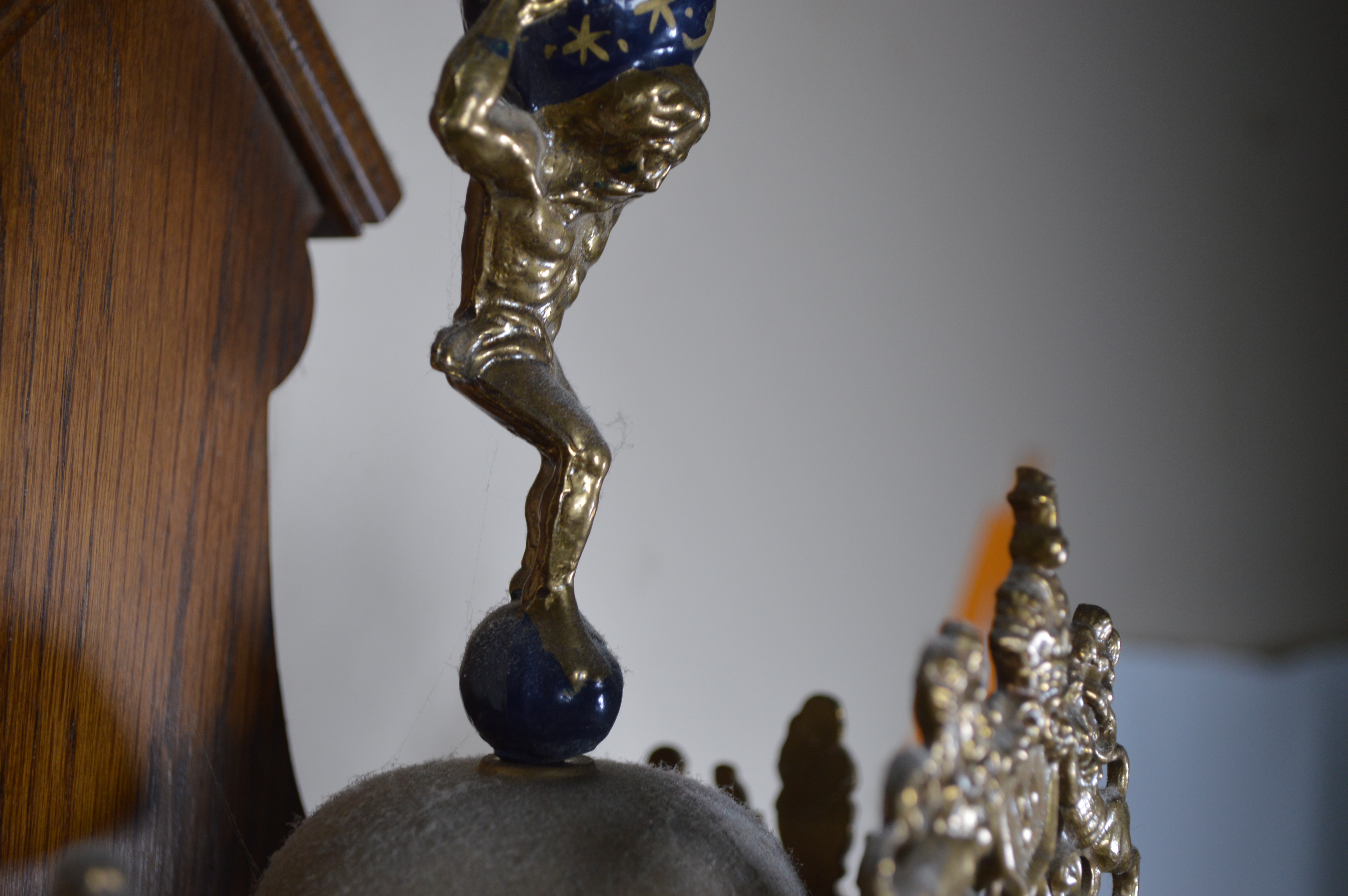 Dutch Warmink Wuba Weight Driven Pendulum Wall Clock with Brass Accents