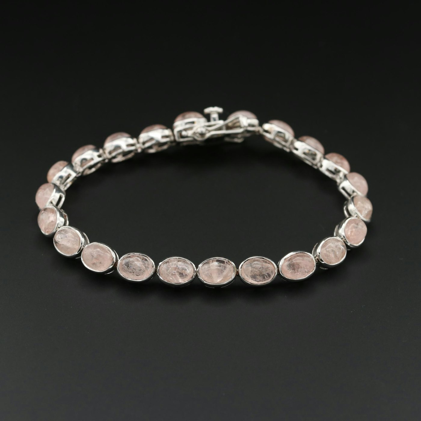 Sterling Silver Rose Quartz Bracelet | EBTH