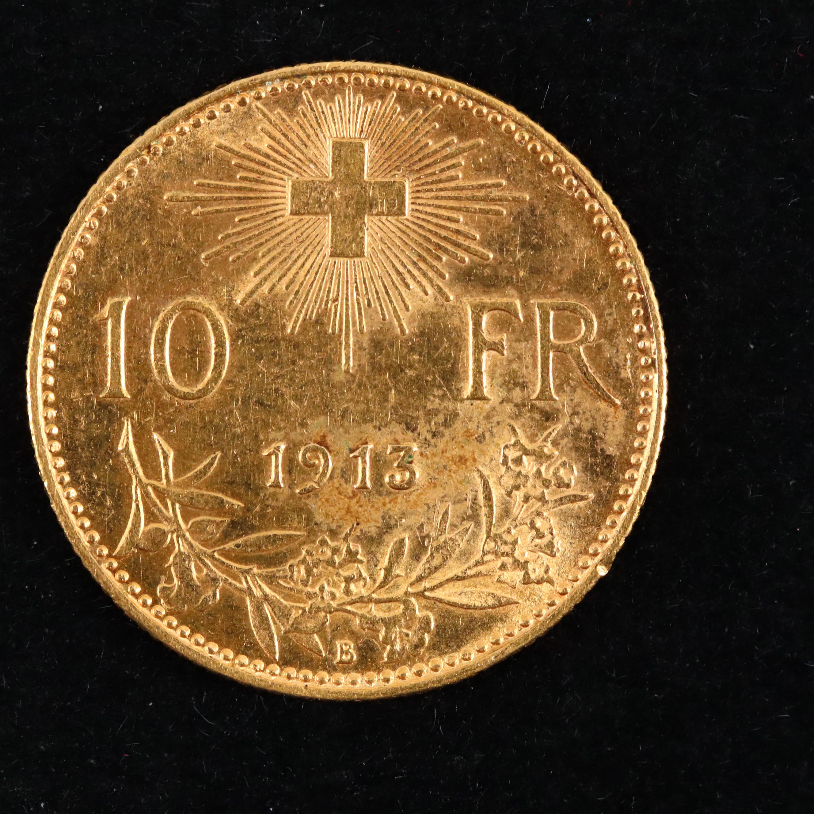 1913-B Switzerland 10-Franc Gold Coin | EBTH
