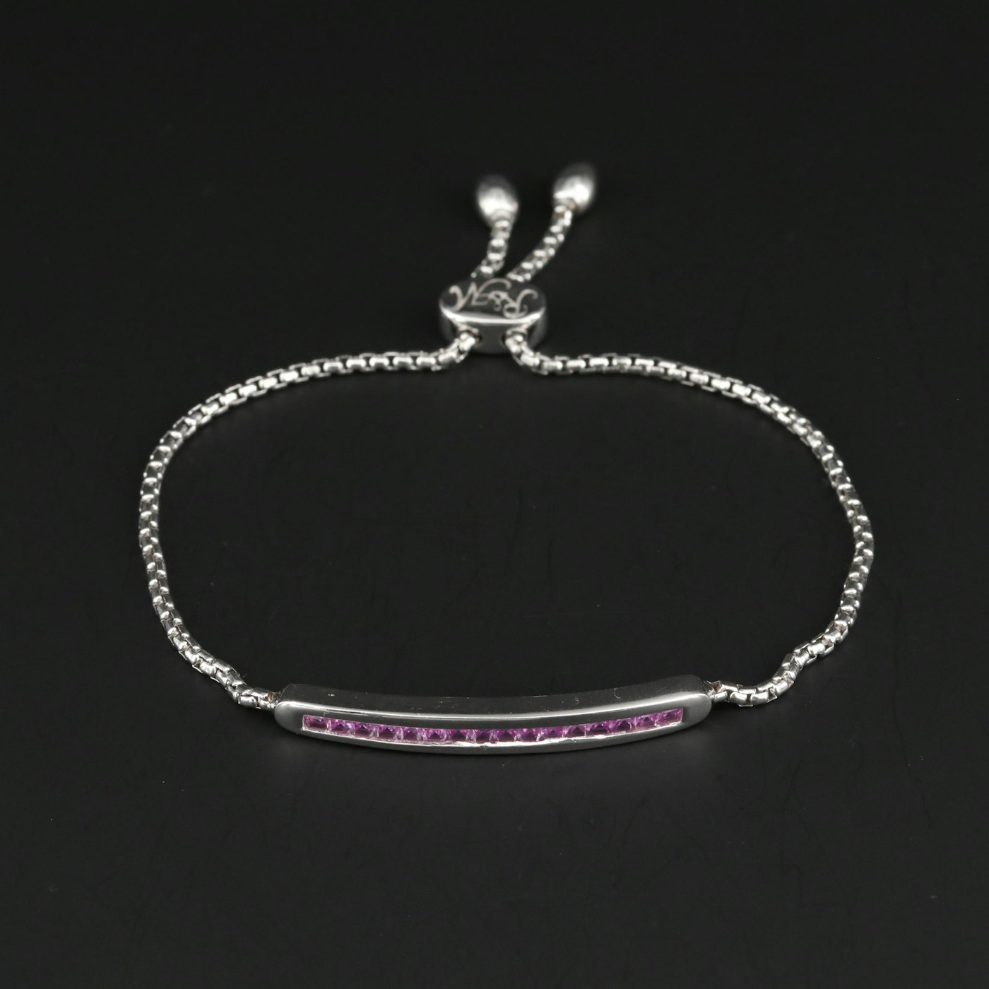 Sterling Silver Corundum Bolo Adjustable Bracelet | EBTH
