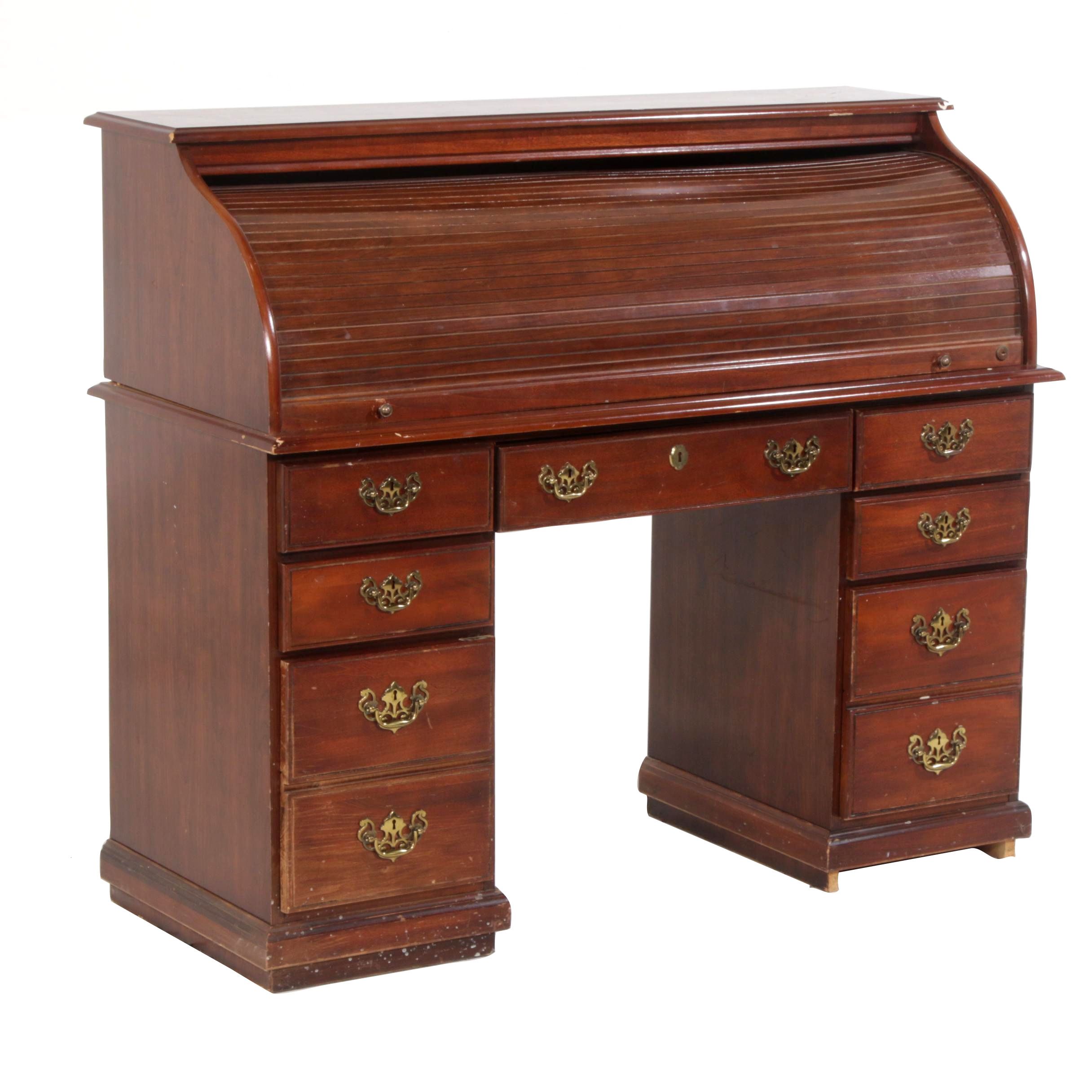 Oak Roll Top Desk Mid 20th Century Ebth