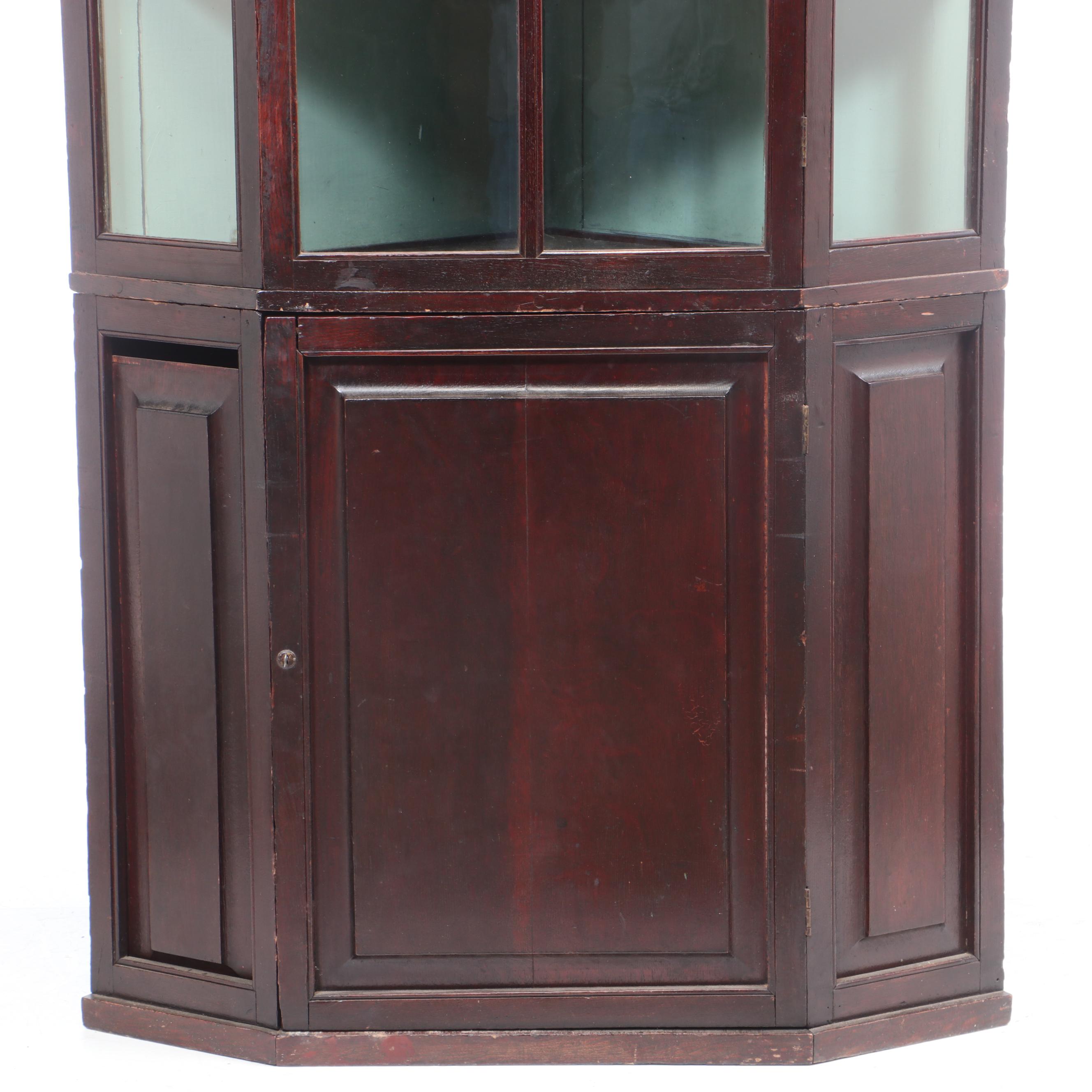 Oak Glass Front Corner Late 19th to Early 20th Century EBTH