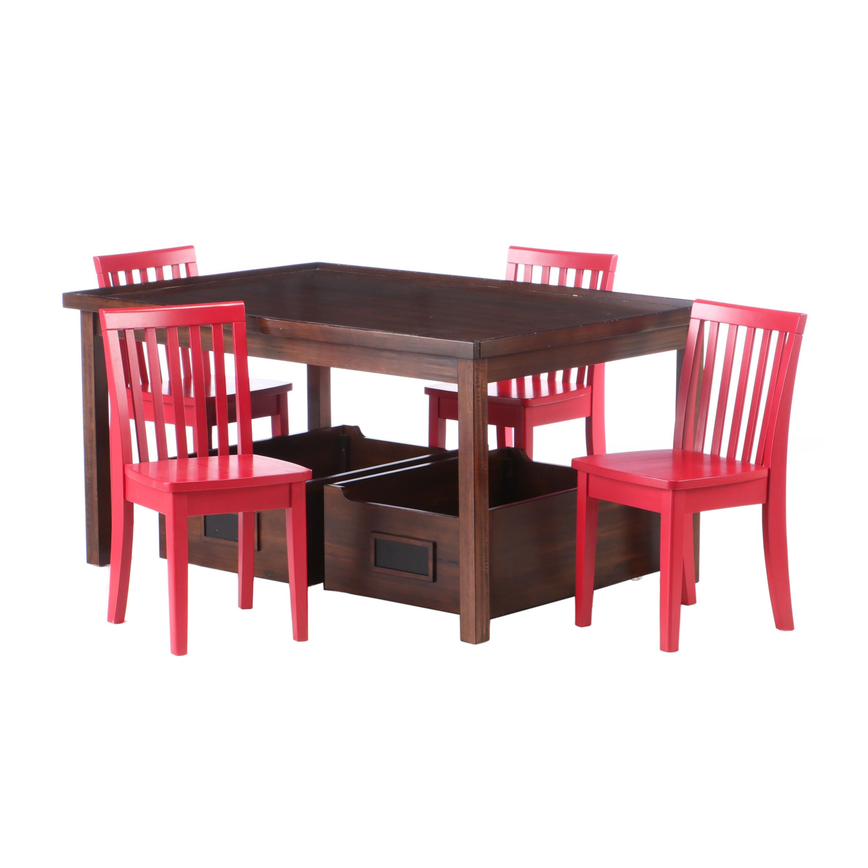 Pottery Barn Kids Desk Chairs And Storage Cubes Contemporary Ebth