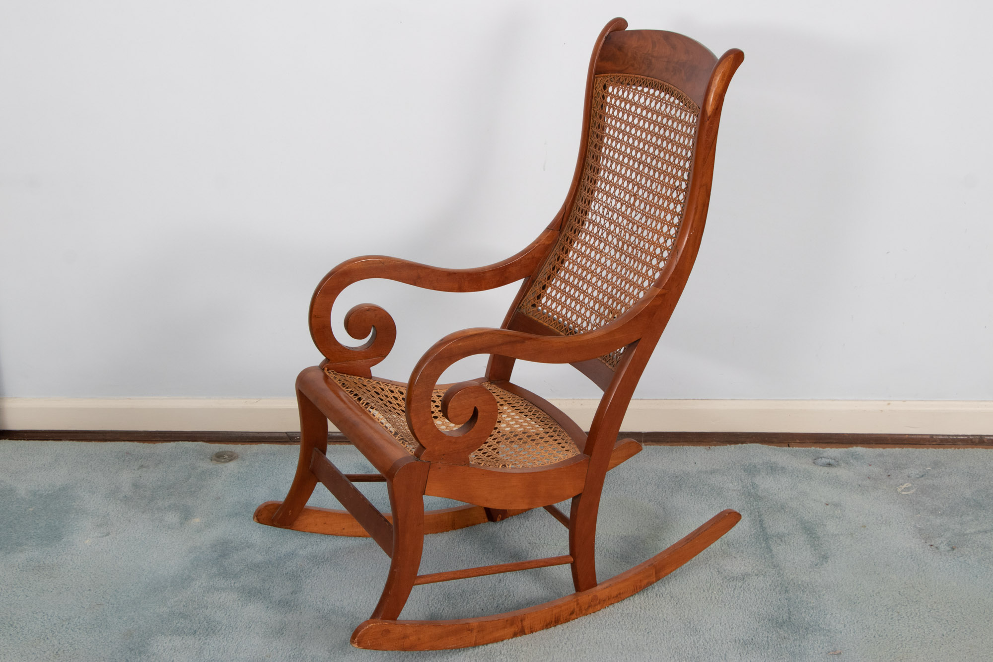 Victorian CaneSeat and CaneBack Walnut "Lincoln" Rocking Chair EBTH