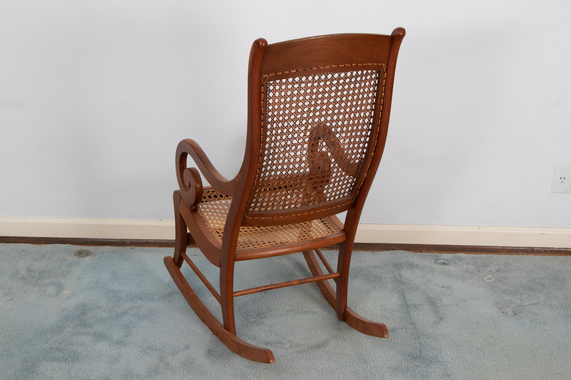 Victorian CaneSeat and CaneBack Walnut "Lincoln" Rocking Chair EBTH