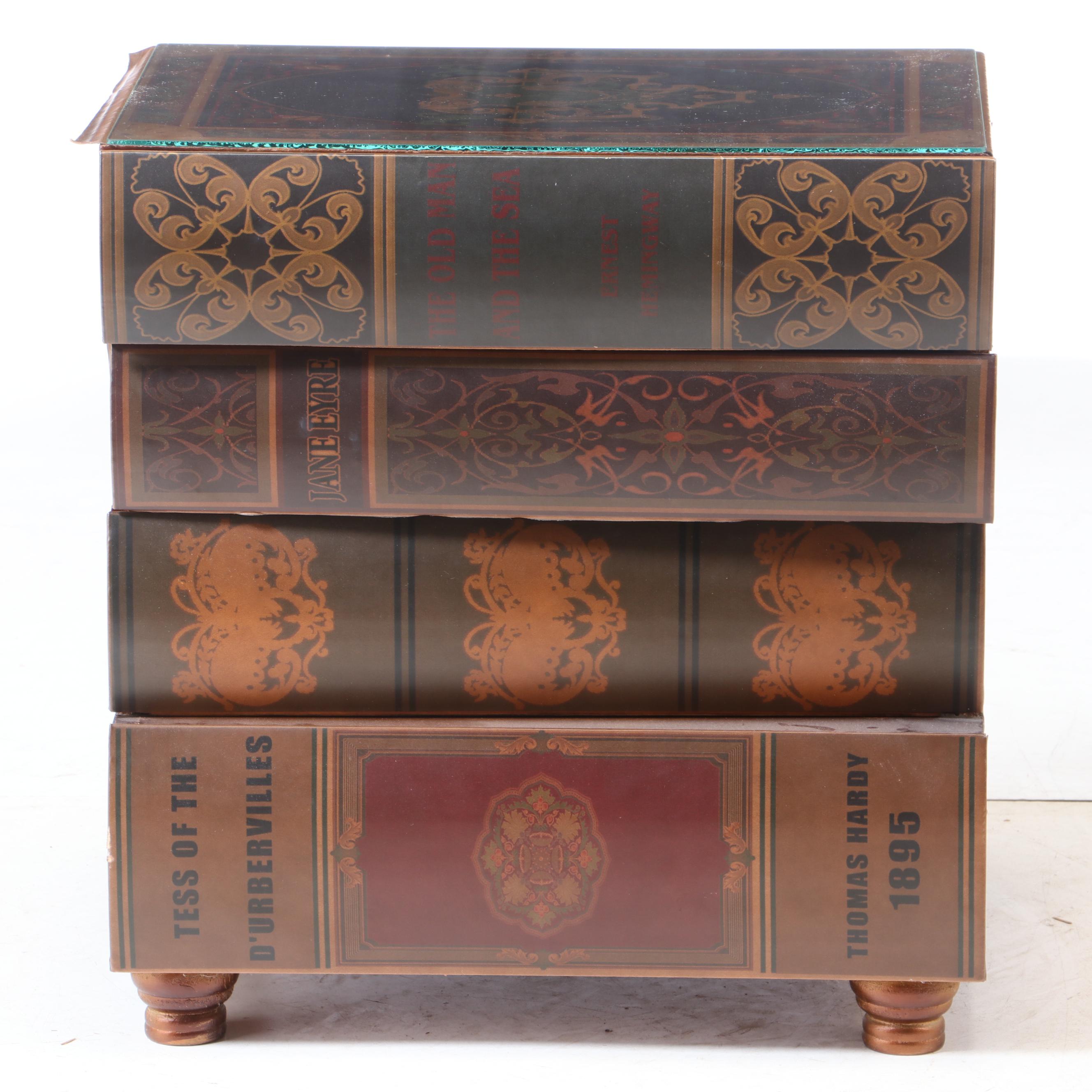 Hobby Lobby Novelty Glass Top Chest of Drawers Side Table, Contemporary