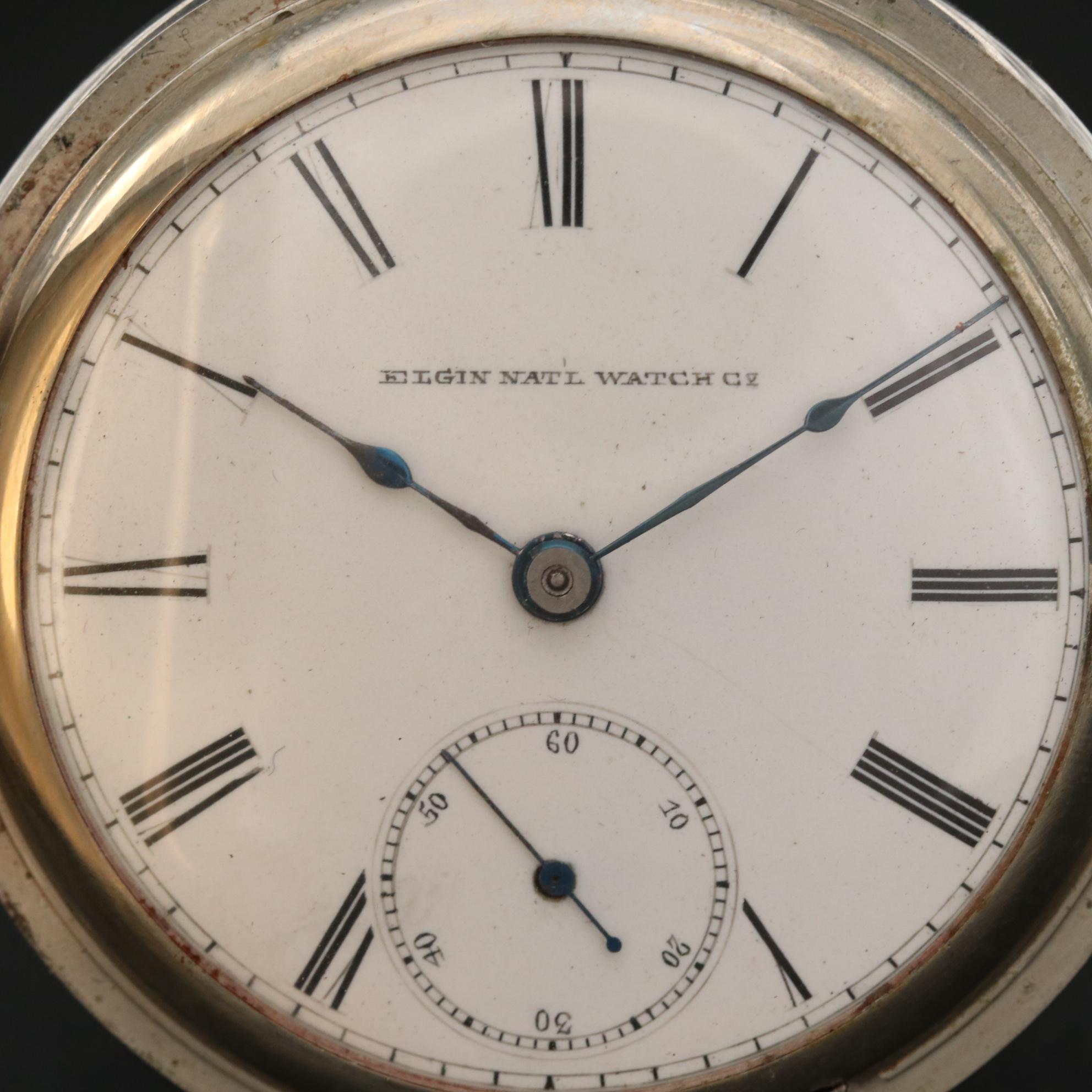 1884 Elgin Silveroid Hunting Case Pocket Watch EBTH