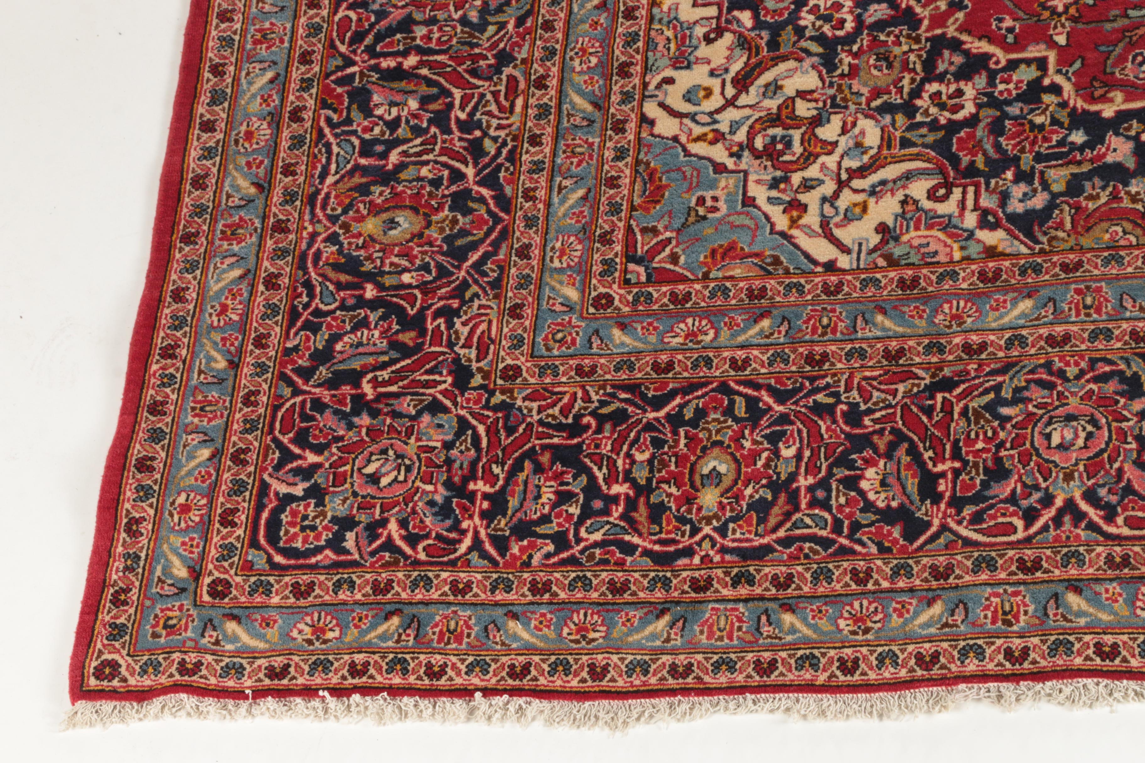 9'5 x 13'2 HandKnotted Persian Kashan Wool Room Sized Rug EBTH