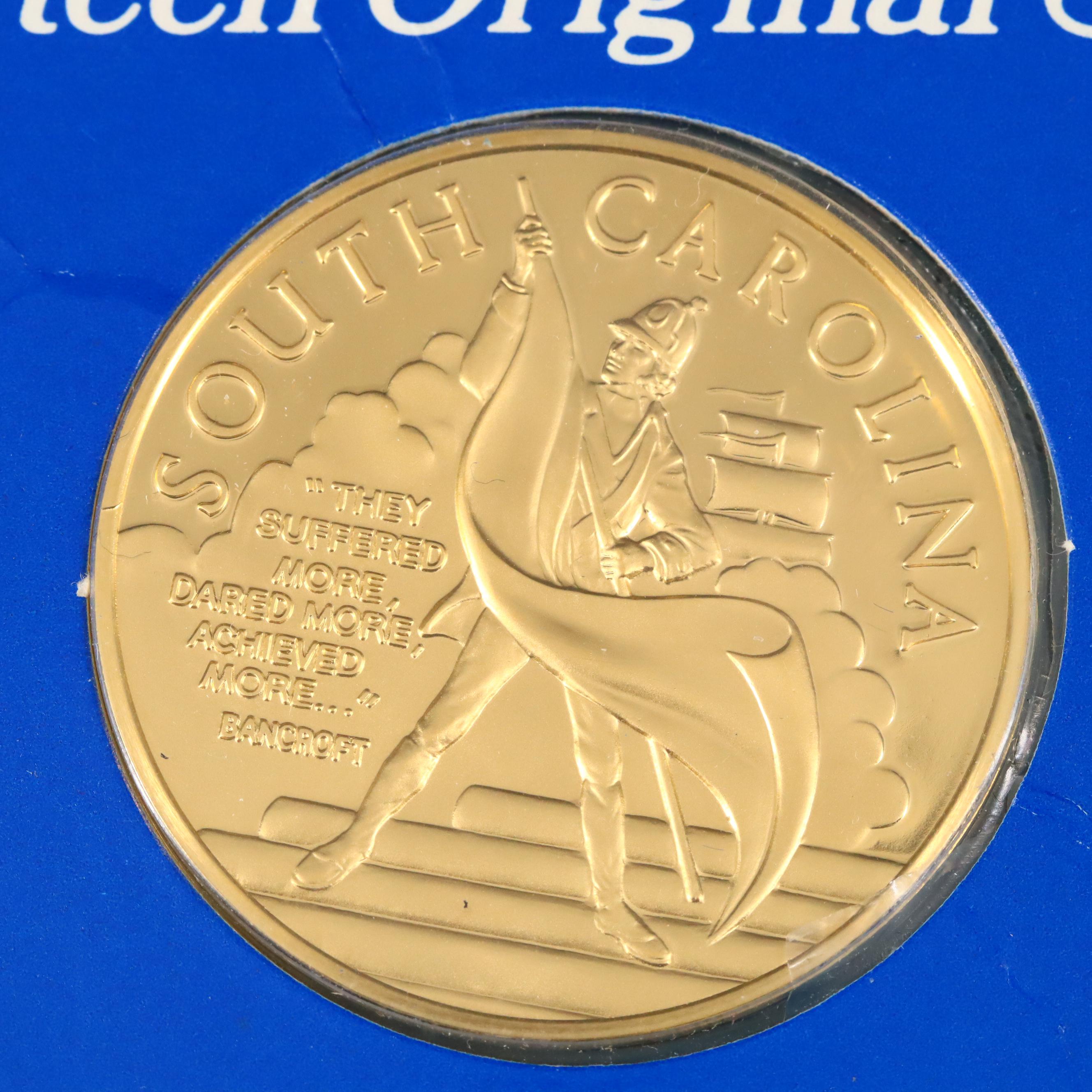 Franklin Mint South Carolina American Revolution Commemorative 24K Gold
