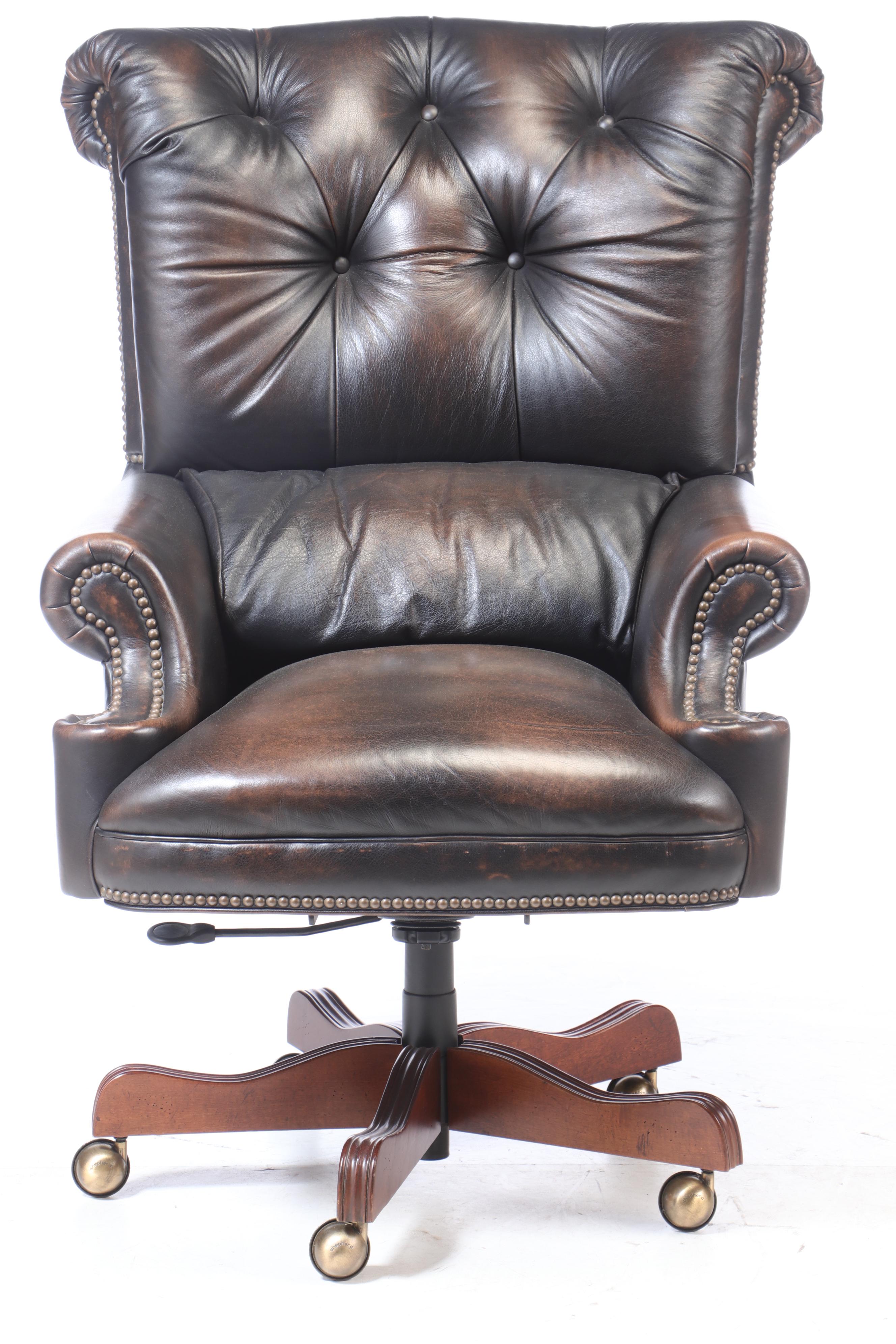 Thomasville Leather Executive's Chair, Late 20th Century EBTH
