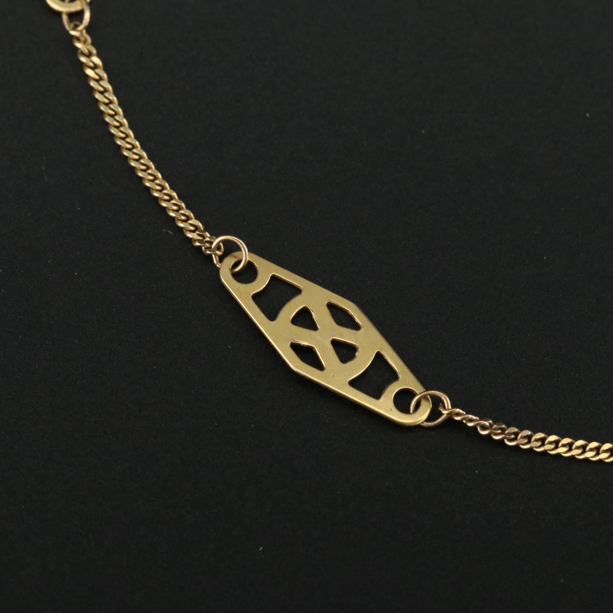 10K Yellow Gold Adjustable Ankle Bracelet EBTH