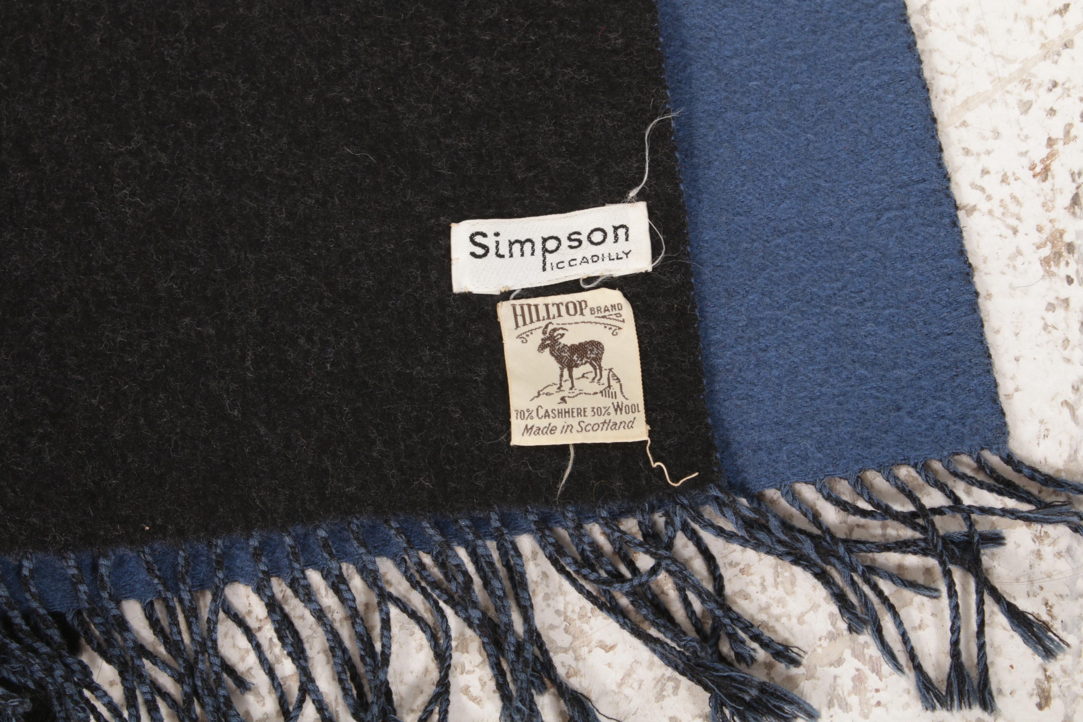 Hilltop Cashmere and Wool Blend Throw Blanket, Mid20th Century EBTH