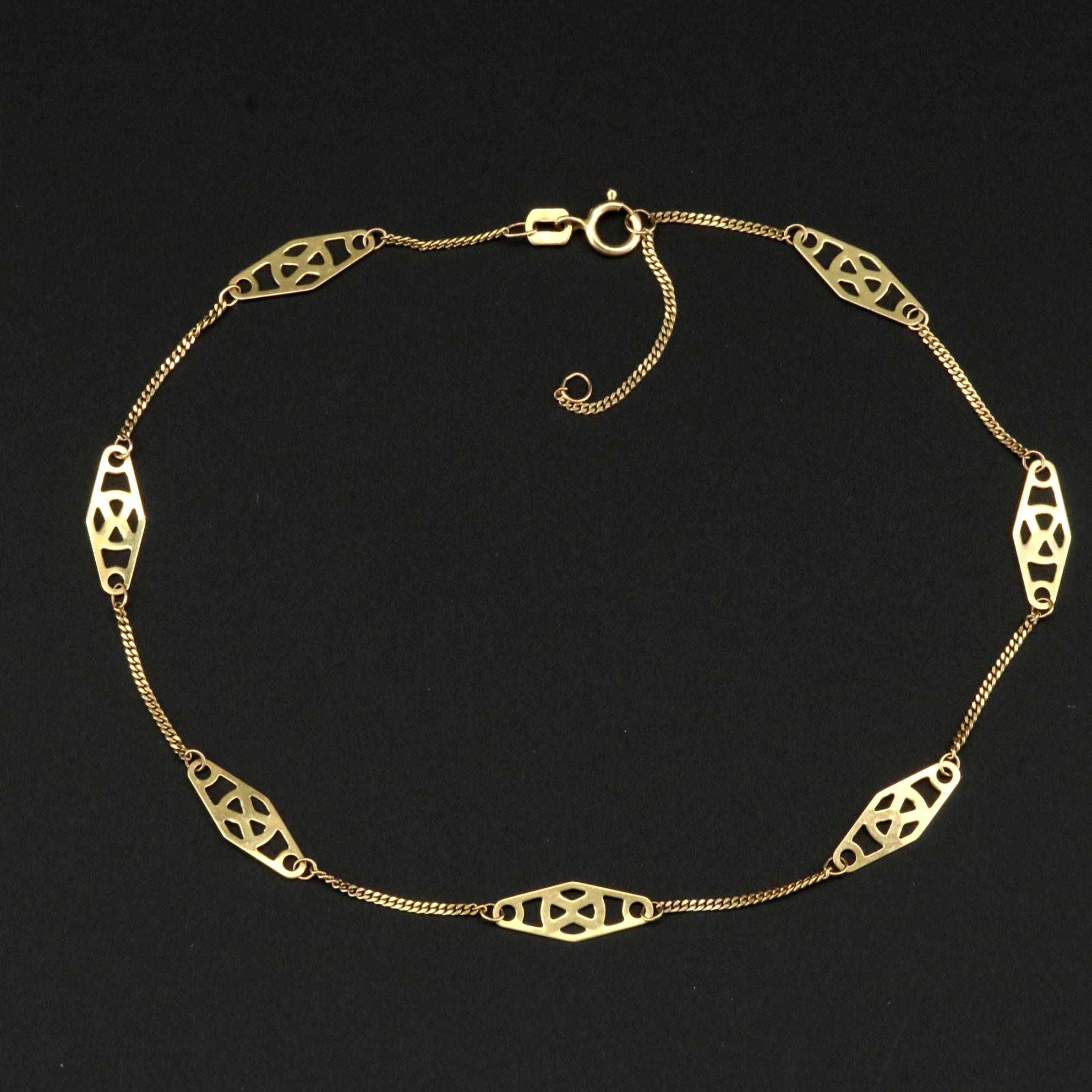 10K Yellow Gold Adjustable Ankle Bracelet EBTH
