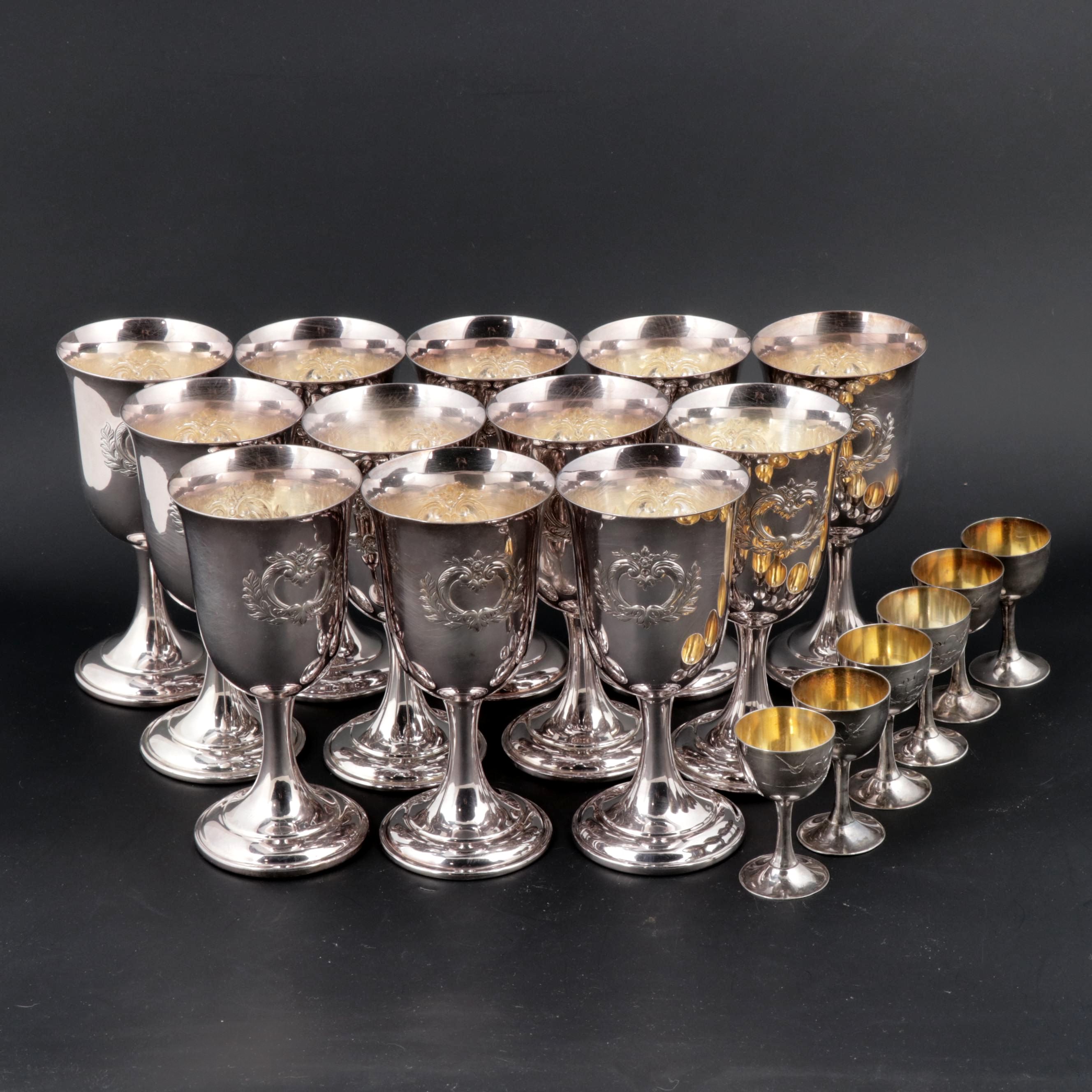 International Silver Co. Wilcox Silver Plate Goblets and Cordial Stemware EBTH
