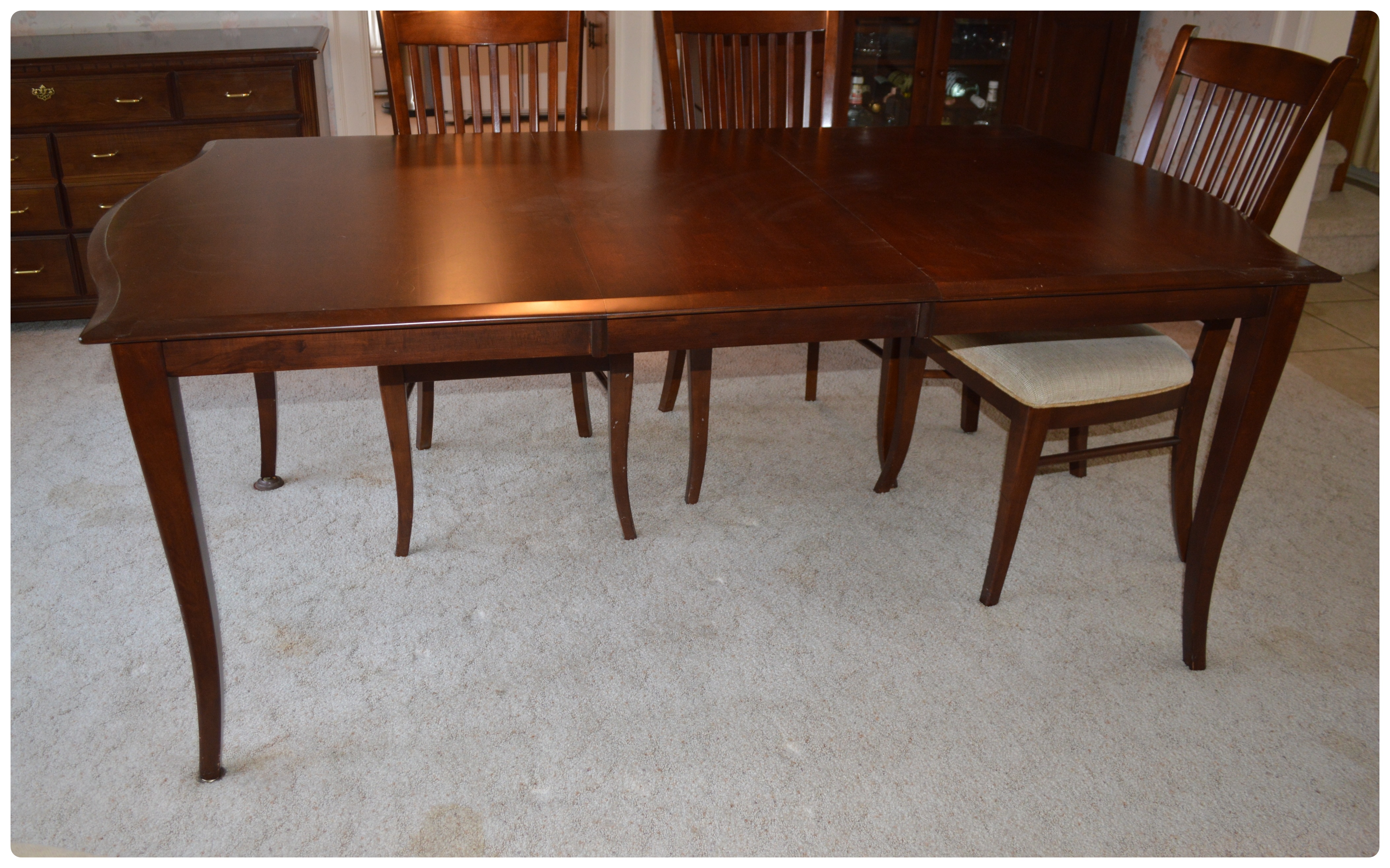 Richardson Bros. Co. Cherry Dining Table and Chairs, Late 20th Century