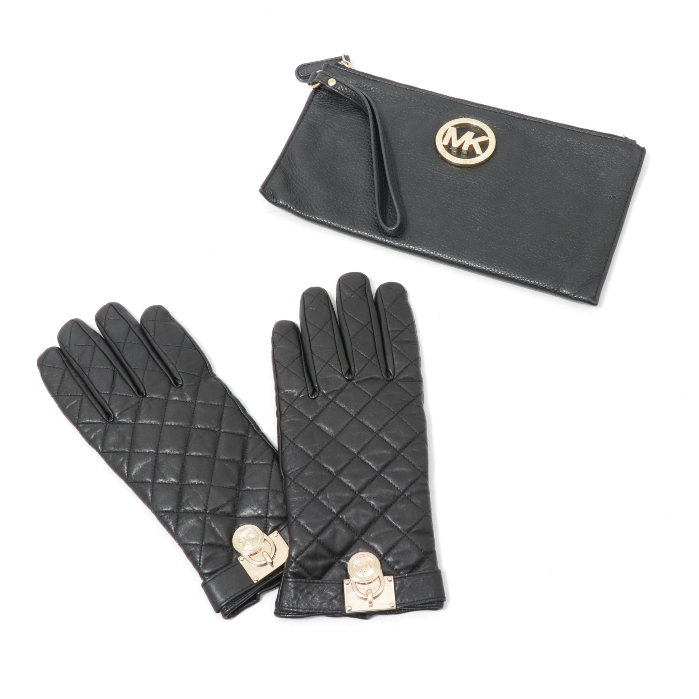 michael kors quilted leather gloves