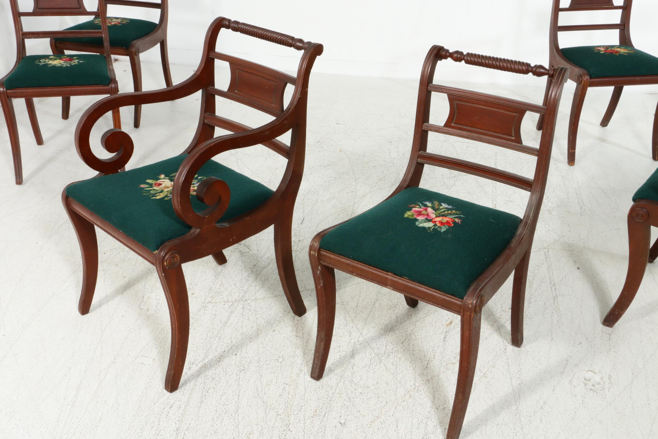Consider H. Willett, Six Classical Style Cherry Dining Chairs, Early to