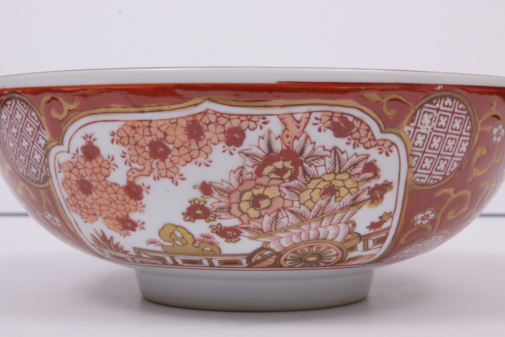 LJ Originals Japanese HandPainted Porcelain "Gold Imari" Bowl, 1970s