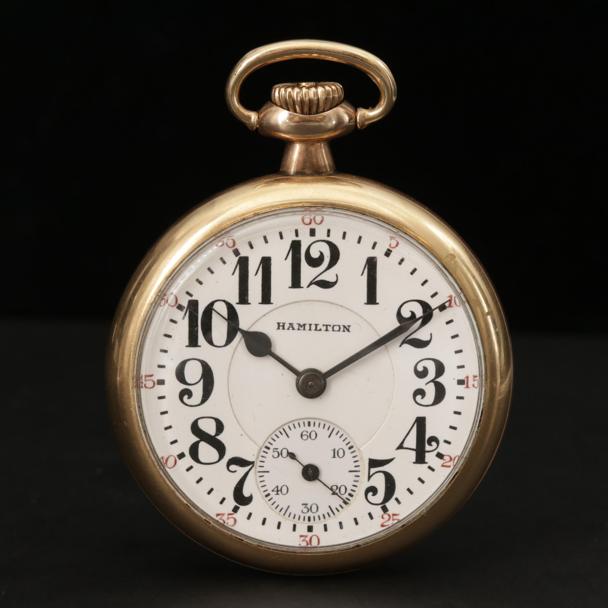 Antique Hamilton Gold Filled Railroad Grade Pocket Watch, Circa 1920 EBTH