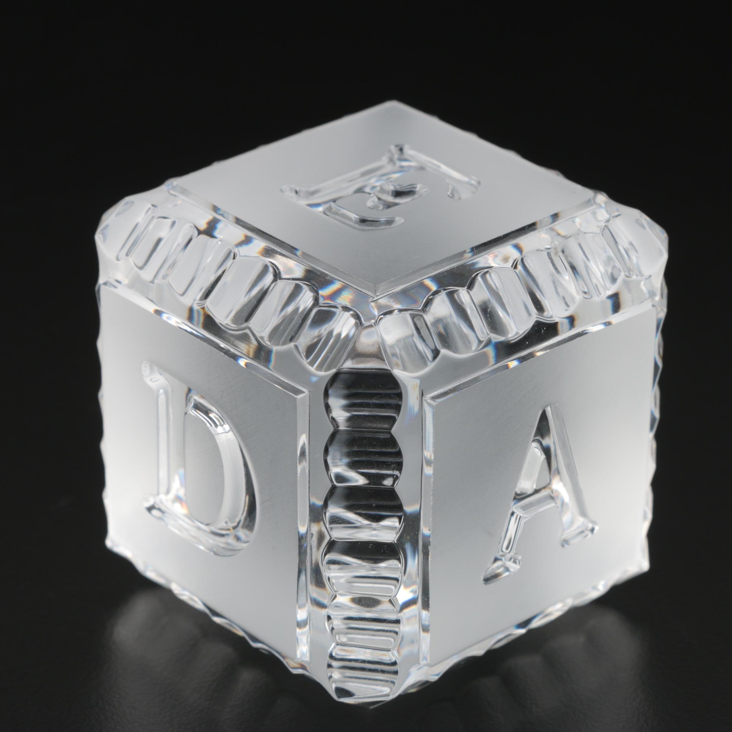 Waterford Crystal Baby Block Paperweight EBTH