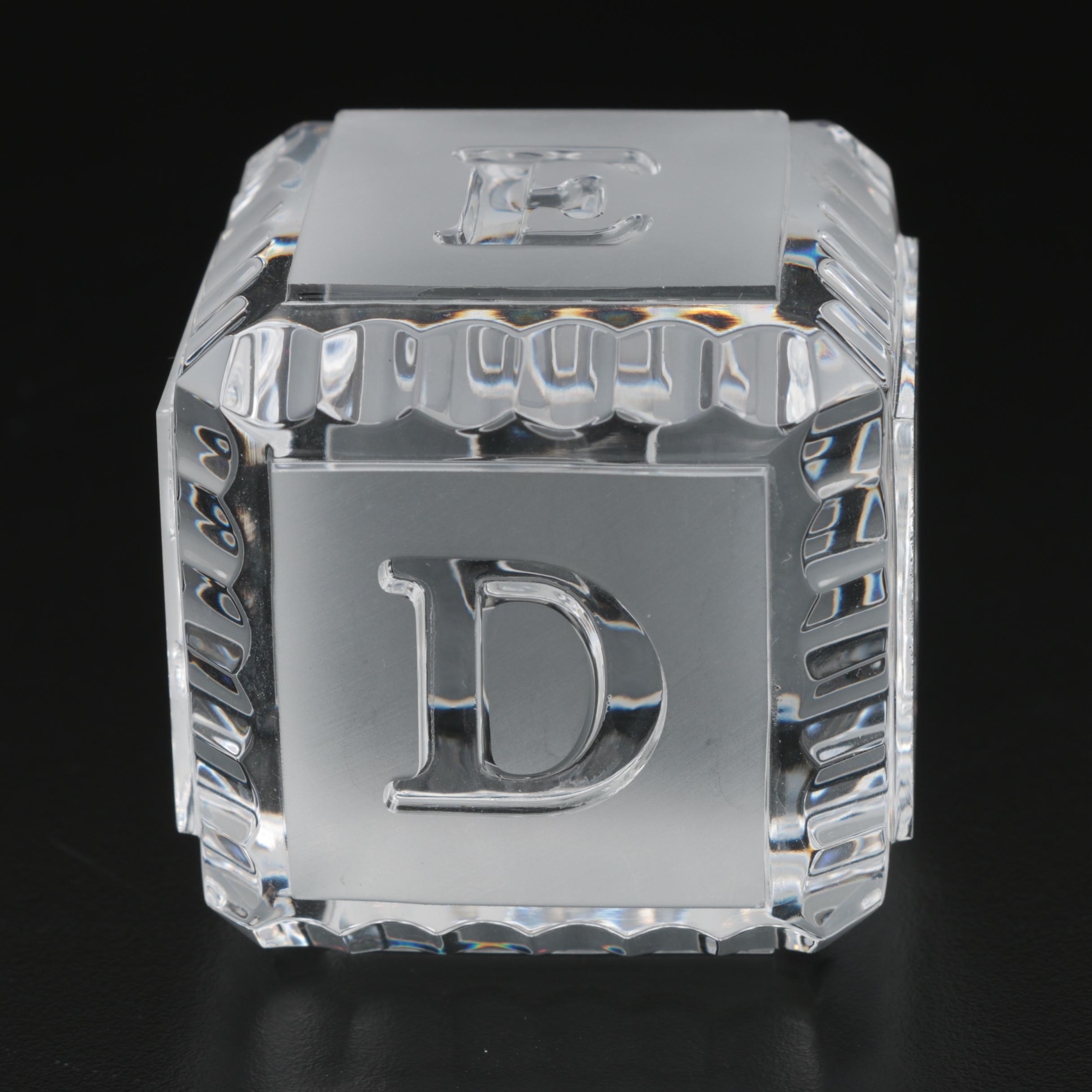 Waterford Crystal Baby Block Paperweight EBTH