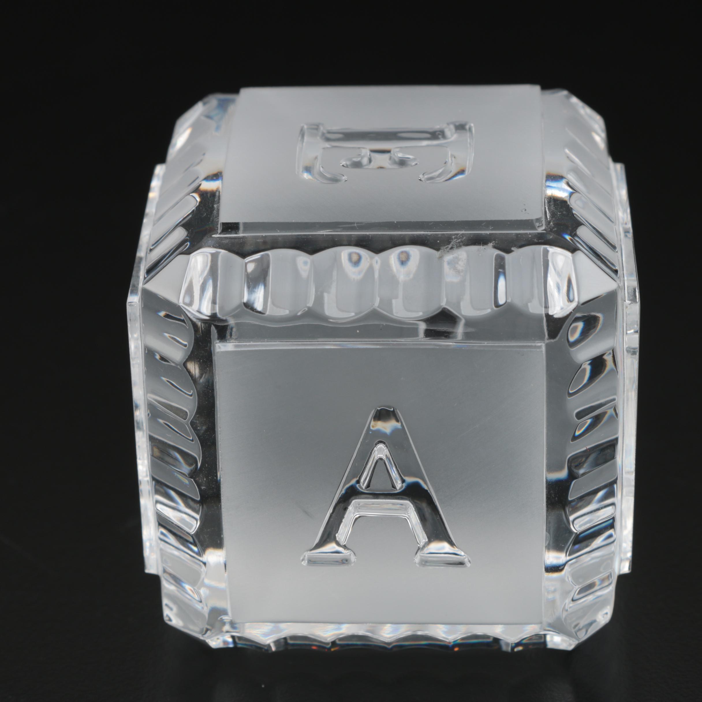 Waterford Crystal Baby Block Paperweight EBTH